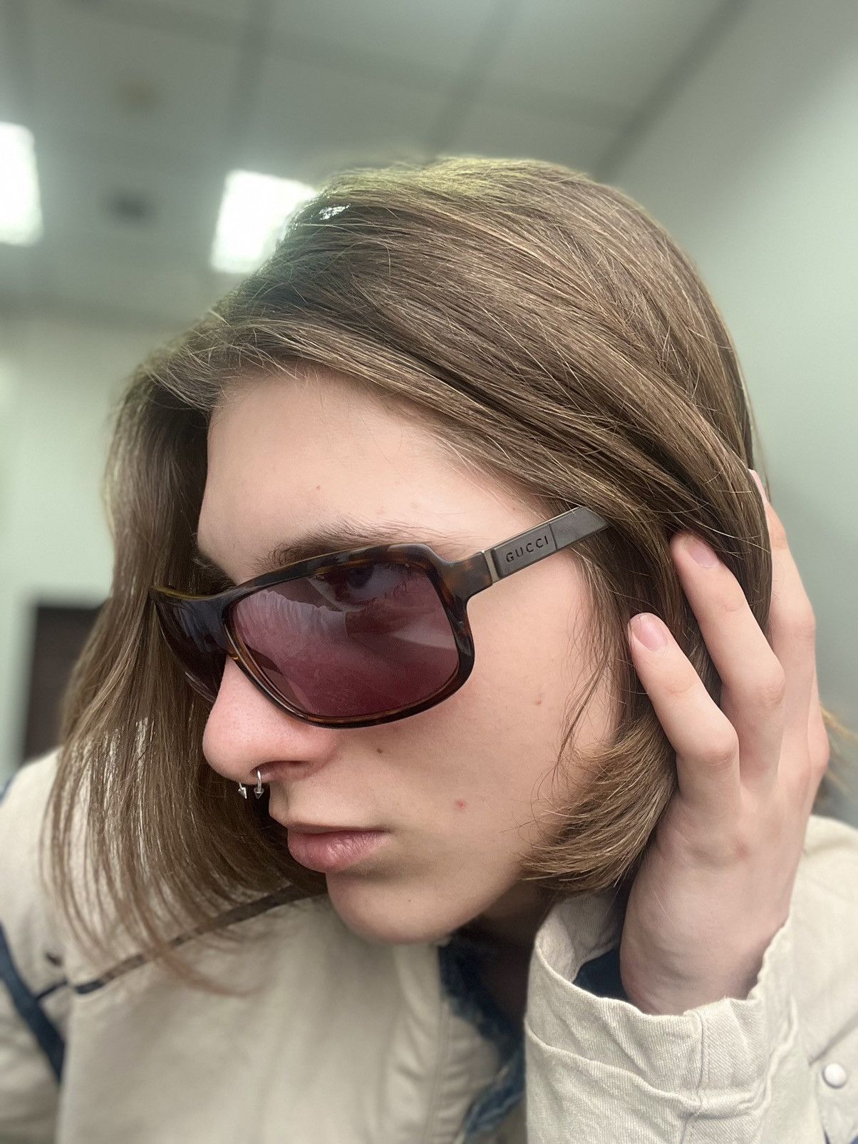 Gucci × Tom Ford × Vintage Tom Ford era Gucci Sunglasses Mask Shield Vintage Size ONE SIZE - 2 Thumbnail