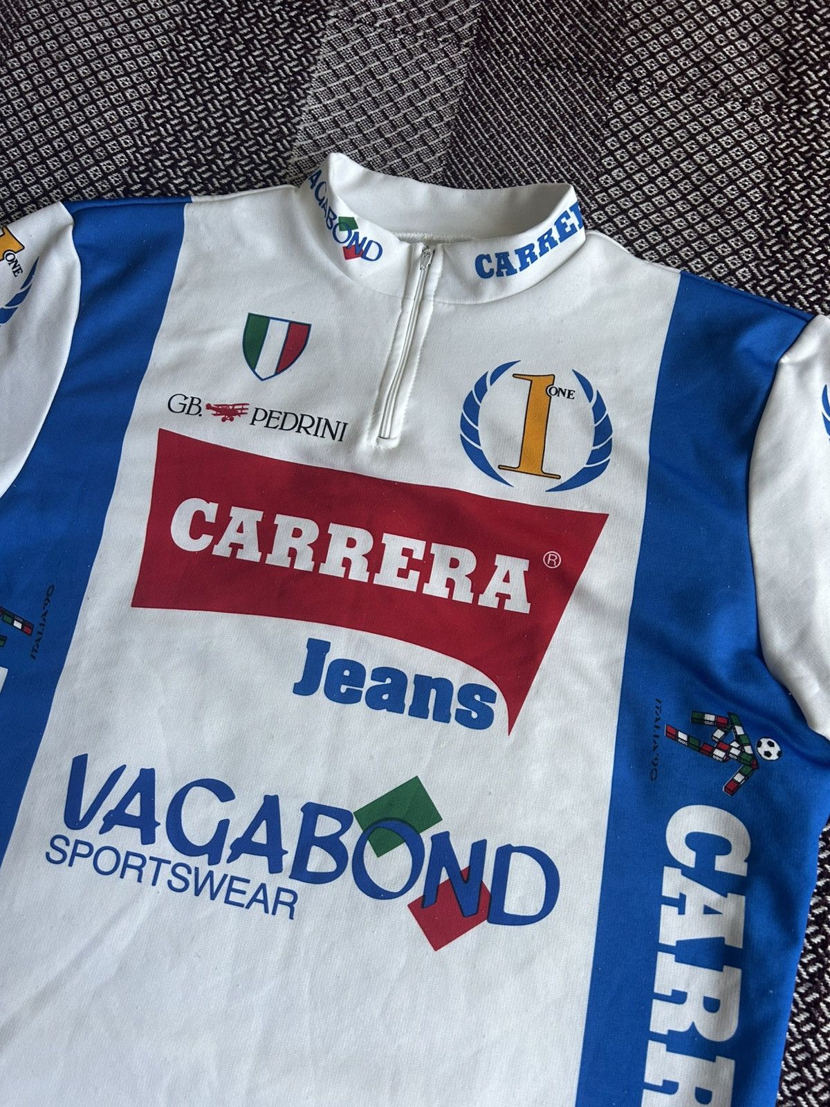 Carrera CARRERA JEANS VINTAGE 90s CYCLING SHIRT BIKE JERSEY SIZE L Size US L / EU 52-54 / 3 - 4 Thumbnail