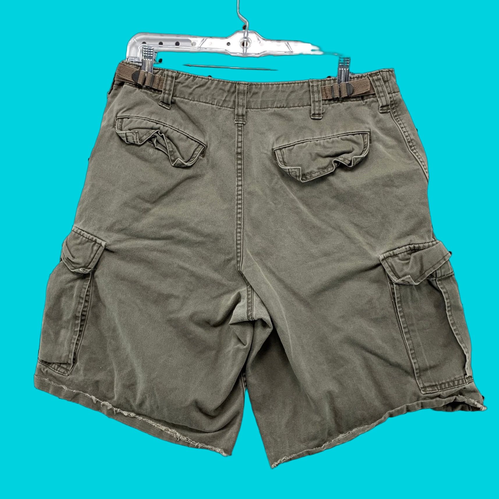 J.Crew J.CREW Military Cargo Shorts Mens 32x10 Green Distressed 100% Cotton Raw Hem - Cargo Shorts - Men - Green - 32x10 Size US 32 / EU 48 - 1 Thumbnail