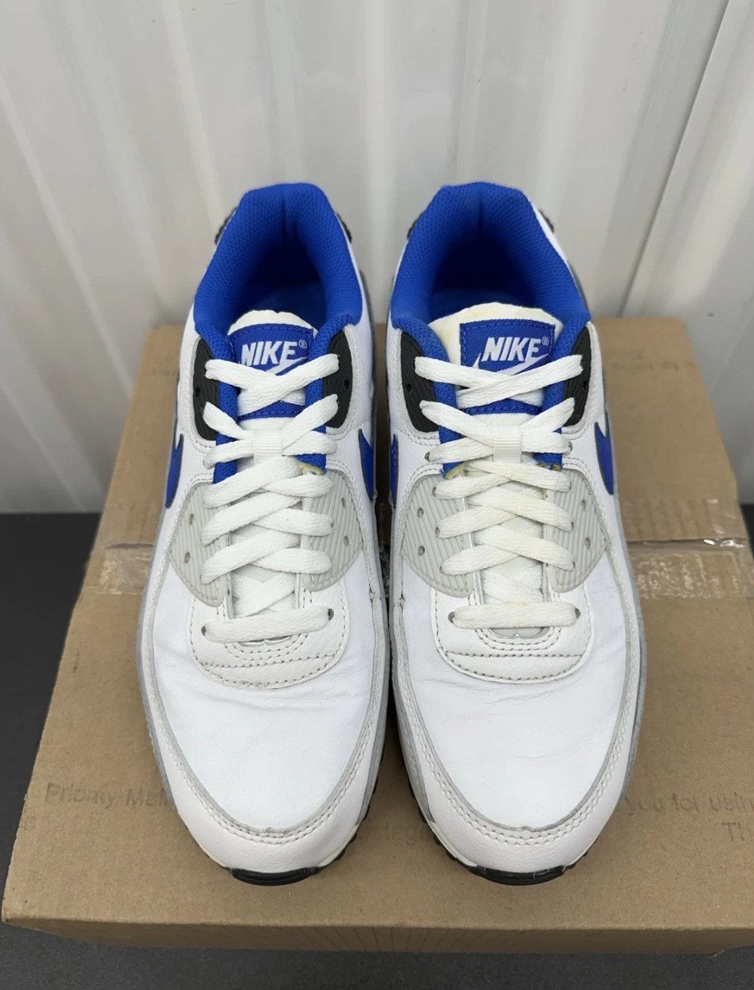 Nike Nike Air Max 90 Leather White Game Royal Size 7.5 Men Size US 7.5 / EU 40-41 - 2 Thumbnail