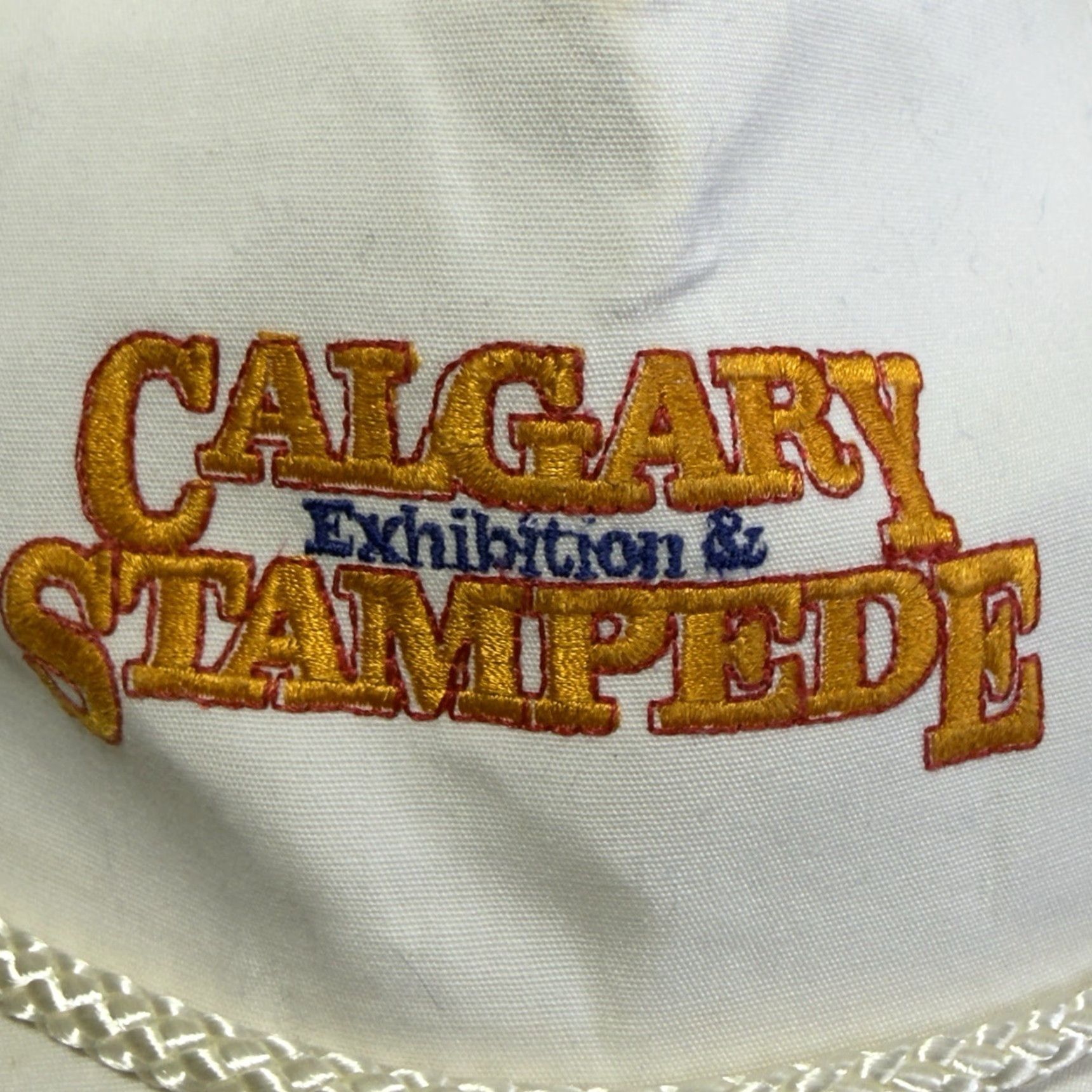 Vintage VINTAGE Calgary Stampede White Adjustable Cap Baseball Hat Men One Size White Cowboy Western Stampede Calgary Exhibition & Stampede Cap Mens Size ONE SIZE - 3 Thumbnail
