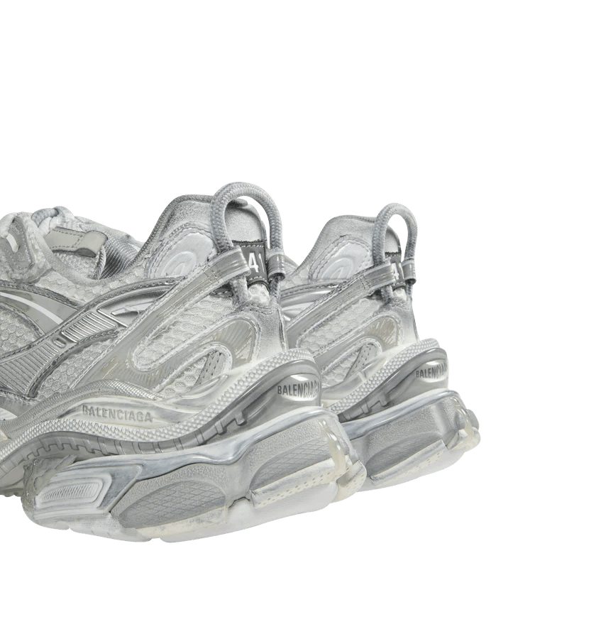 Balenciaga o1h1sh11225 Runner 2 Sneaker in White/Silver/Grey Size US 8 / EU 41 - 5 Thumbnail