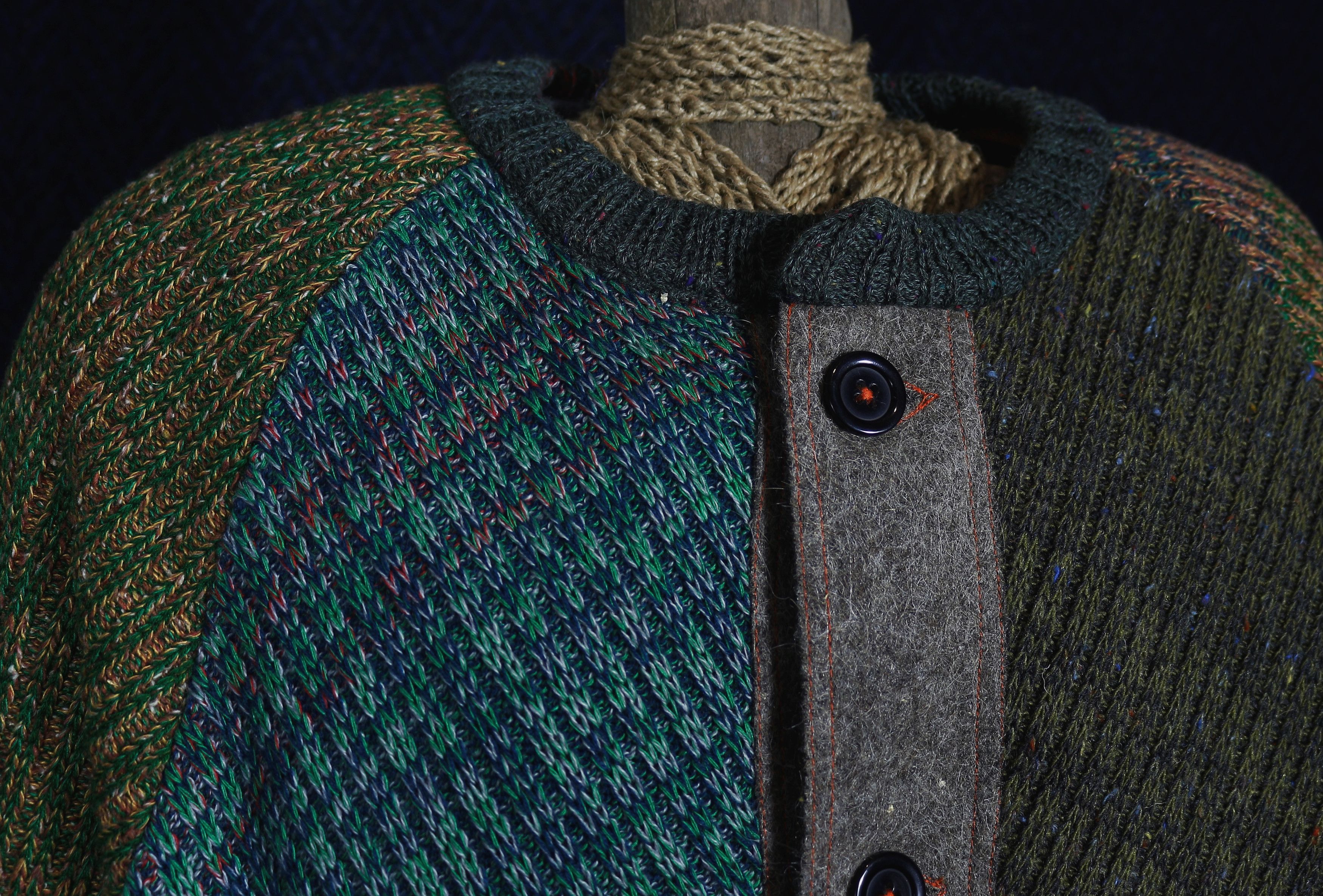 Handmade Long Cardigan Sweater Boho Knitted Wool Made in Ukraine Size US XXL / EU 58 / 5 - 2 Thumbnail
