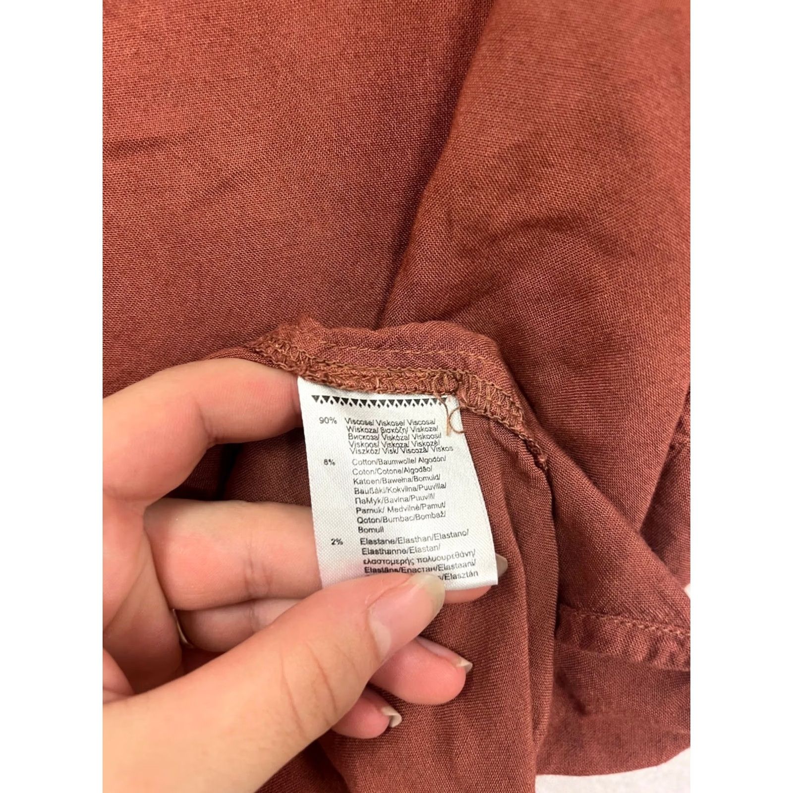 Rusty Kaya Wear Button-Up Tunic Shirt In Rust Color 3/4 Sleeve L Women Blouse Casual Summer Spring Fall Womens Like New Size L / US 10 / IT 46 - 4 Thumbnail