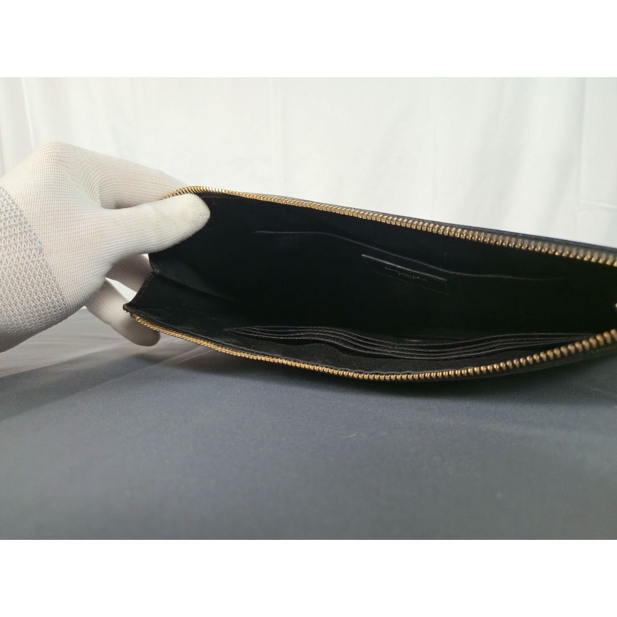 Saint Laurent Paris Saint Laurent Monogram Coated Canvas & Leather Pouch With Go Size ONE SIZE - 13 Thumbnail