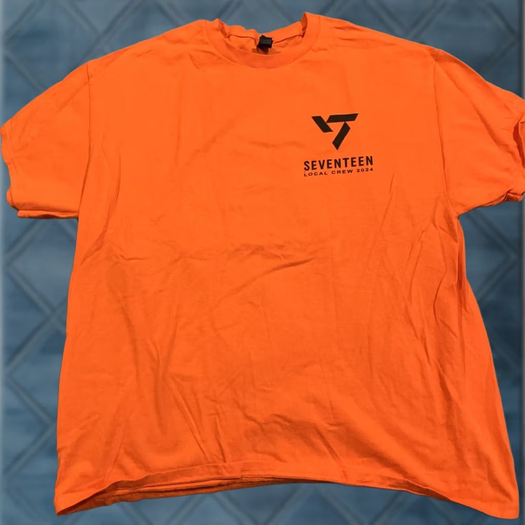Gildan RARE SEVENTEEN 2024 Tour Local Crew T Shirt Men's XL Gildan Orange Regular Size XL Shirt Mens Size US XL / EU 56 / 4 - 1 Thumbnail