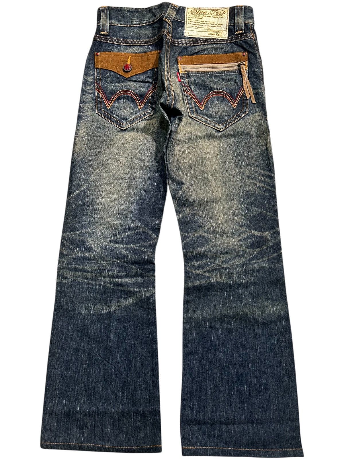 Japanese Brand × Kapital × Vintage Flare Edwin Bluetrip Japanese Style Denim Jeans Size US 29 - 2 Thumbnail
