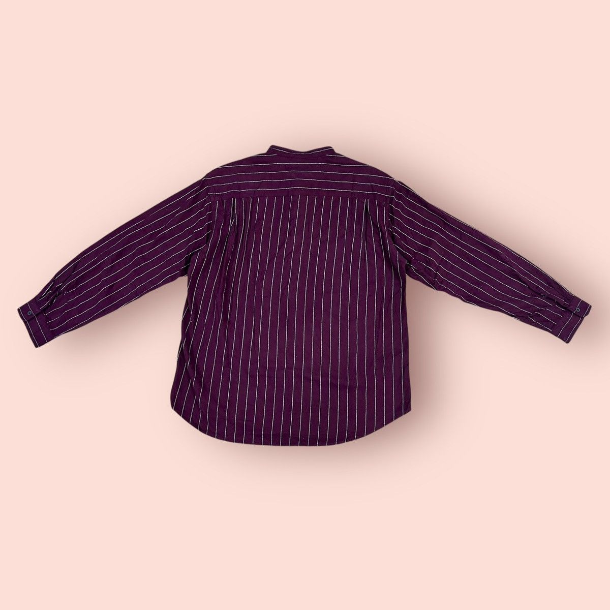 GU × Japanese Brand × Jun Takahashi VINTAGE GU PURPLE STRIPED SOFT FLANNEL STAND COLLAR Size US L / EU 52-54 / 3 - 5 Thumbnail