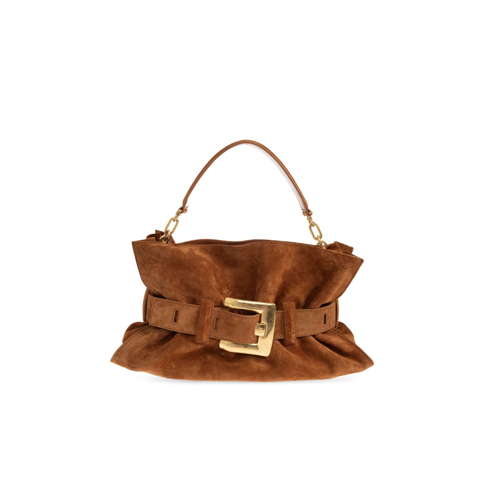 Balmain BALMAIN Anthem Medium Brown Suede Shoulder Bag New Size ONE SIZE - 1 Thumbnail
