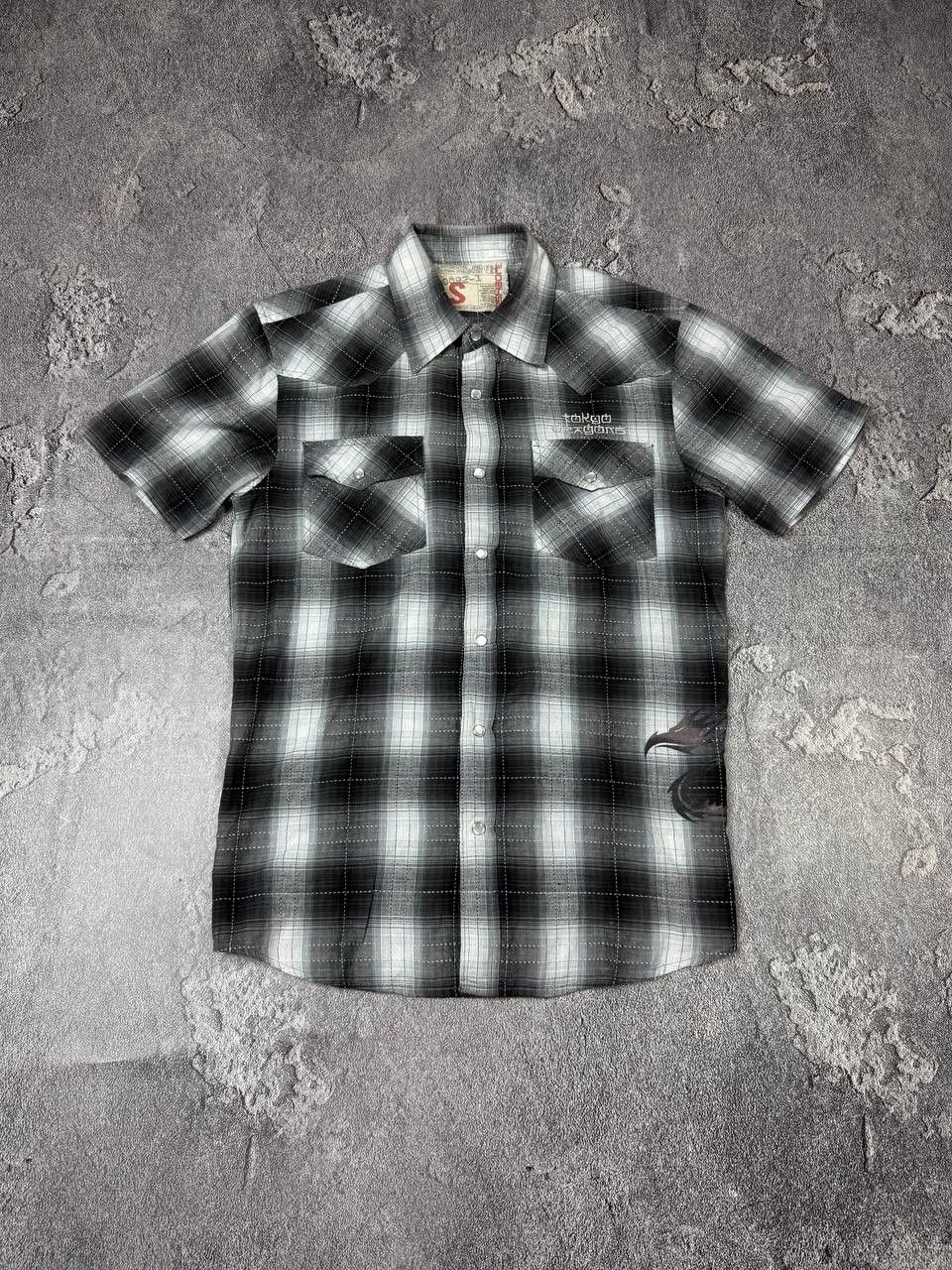 Japanese Brand Y2K Japanese Plaid Grey Tribal Shirt 2000s Size US S / EU 44-46 / 1 - 1 Thumbnail