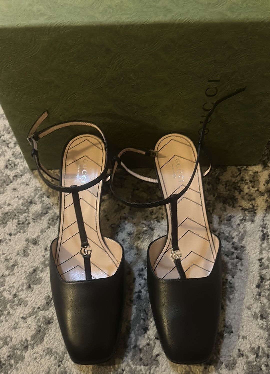Gucci Gucci Double G T-Bar Leather Pumps Size US 10 / IT 40 - 3 Thumbnail