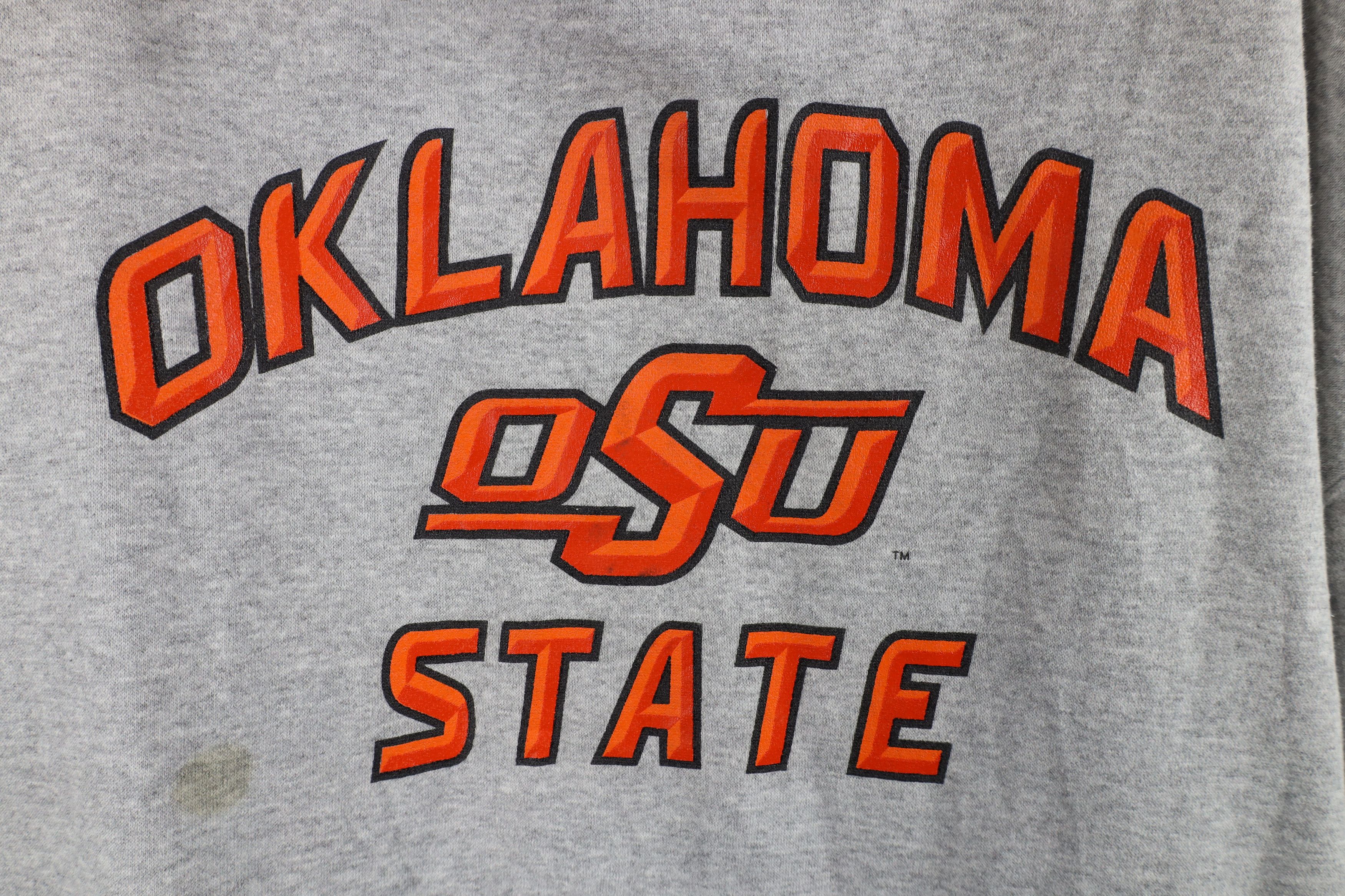 Nike × Vintage Vintage Nike Oklahoma State University Football Hoodie Gray Size US XXL / EU 58 / 5 - 4 Thumbnail