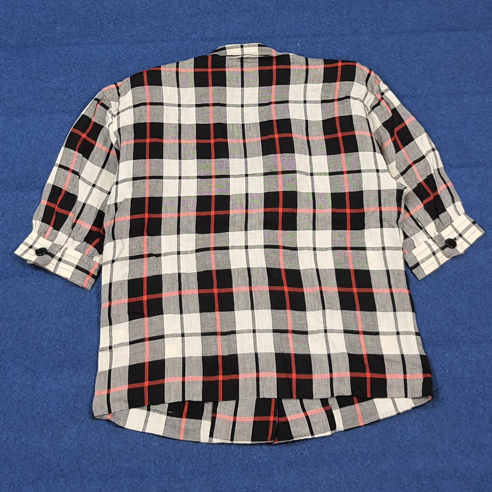 Givenchy Vintage Givenchy Glamour Plaid Linen Blazer Jacket C308N15 Size L / US 10 / IT 46 - 3 Thumbnail
