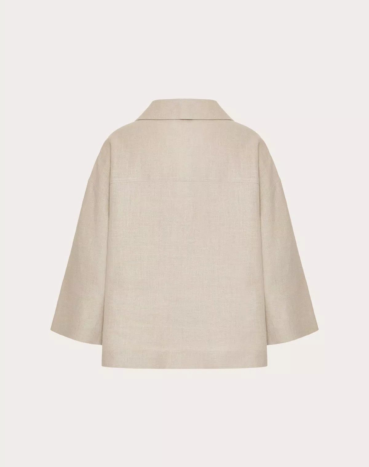 Valentino o1s1wg110625 Linen Canvas Top in Beige Size M / US 6-8 / IT 42-44 - 2 Thumbnail