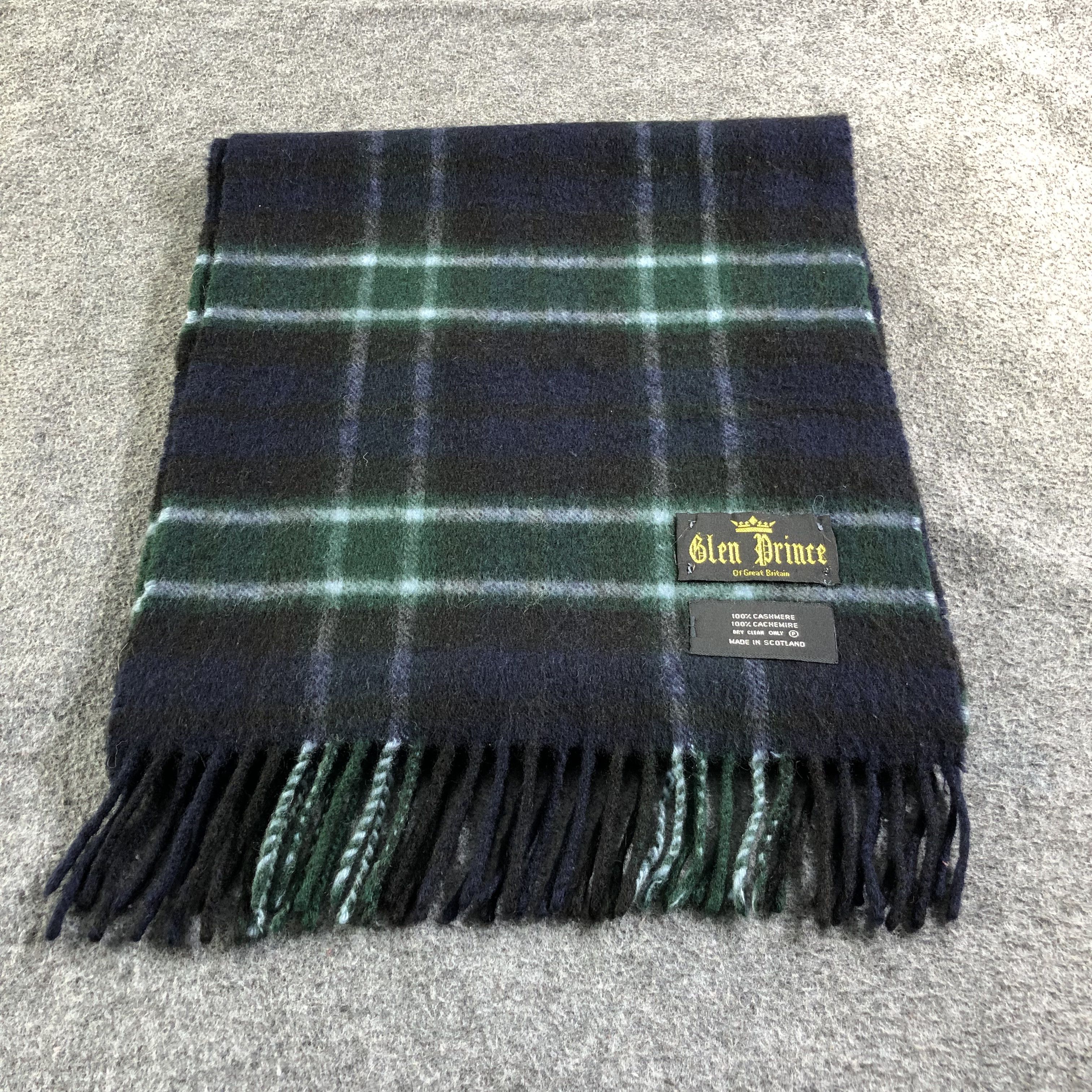 Vintage Glen Prince Tartan Cashmere Scarf Muffler V1797 Size ONE SIZE - 2 Thumbnail