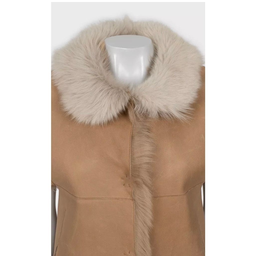 Yves Salomon Yves Salomon Brown Leather Shearling Jacket Sz.36/S Size S / US 4 / IT 40 - 4 Thumbnail