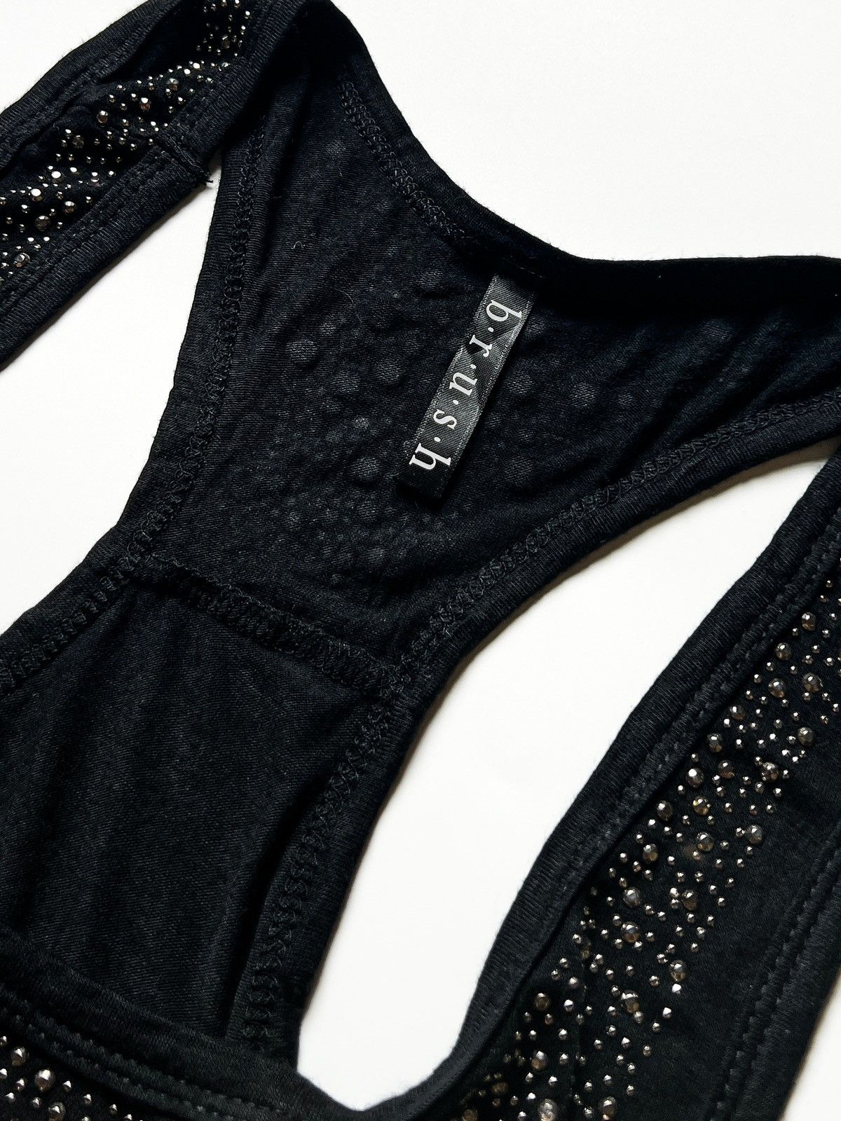 Japanese Brand b.r.u.s.h. Metallic Rhinestone Studded Tank Top Y2K Grunge Size M / US 6-8 / IT 42-44 - 5 Thumbnail