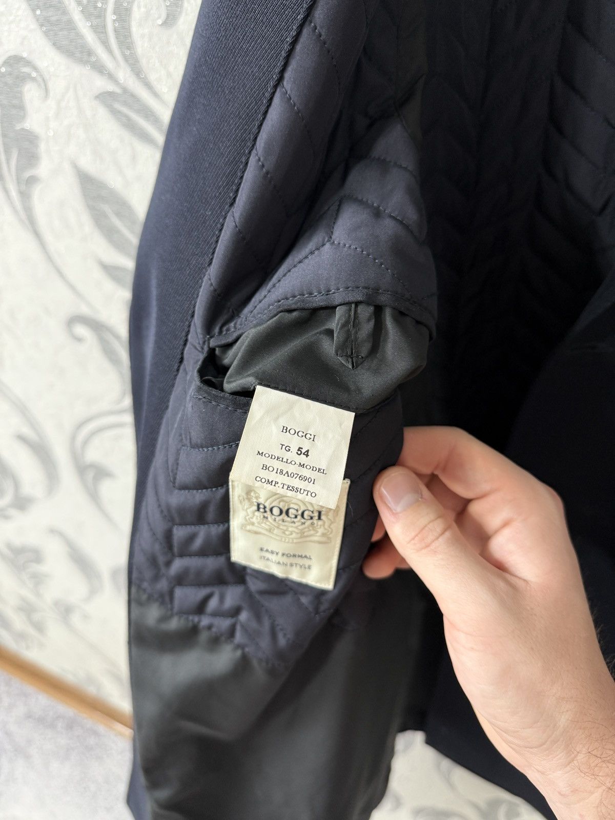 Boggi Men’s Boggi Milano Easy Formal Quilted Coat Navy EU 54 Size US L / EU 52-54 / 3 - 13 Thumbnail