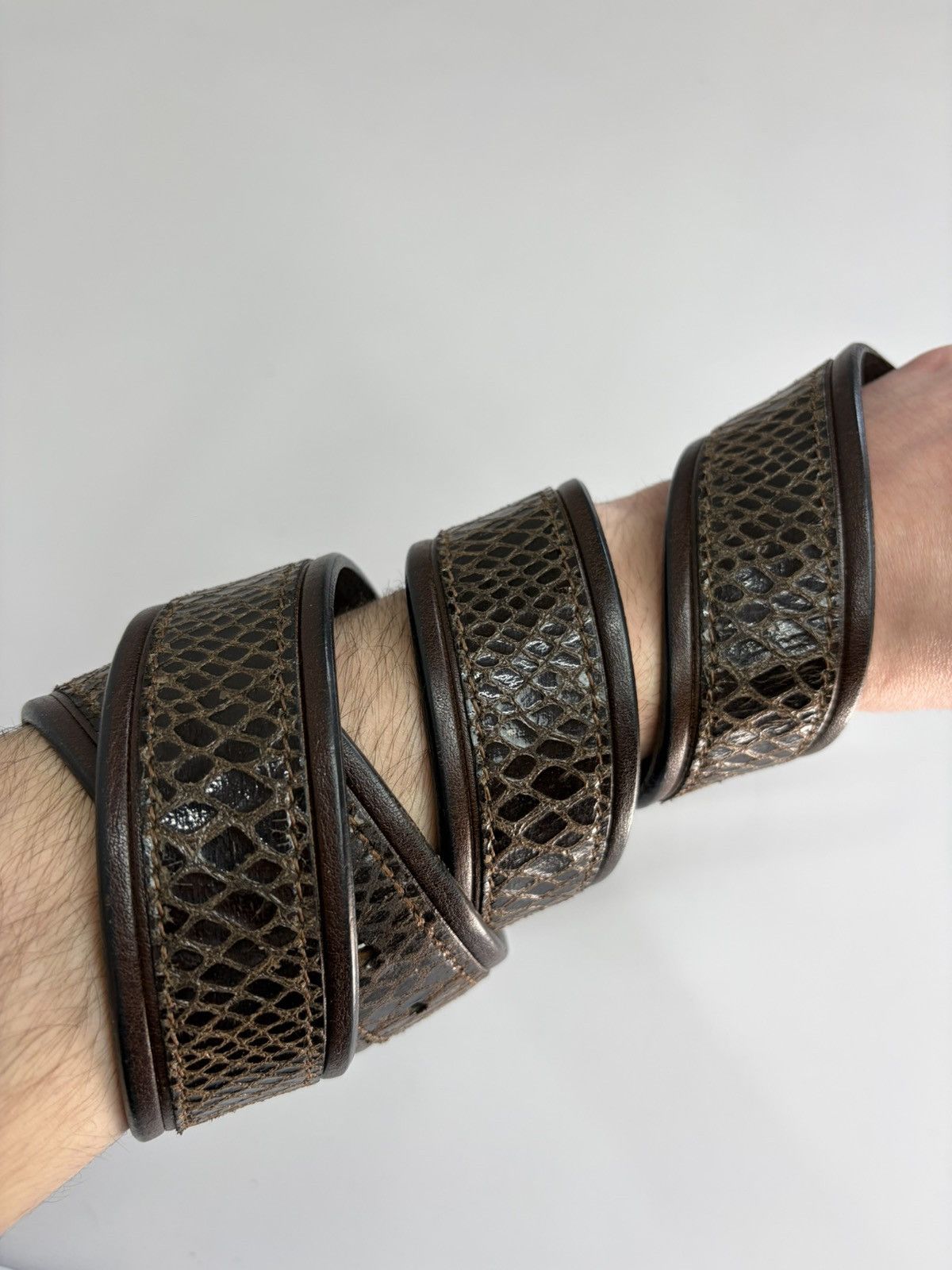 Hysteric Glamour Gothic Leather Belt with Sculpted Metal Panels LGB Vibe Size 36 - 5 Thumbnail