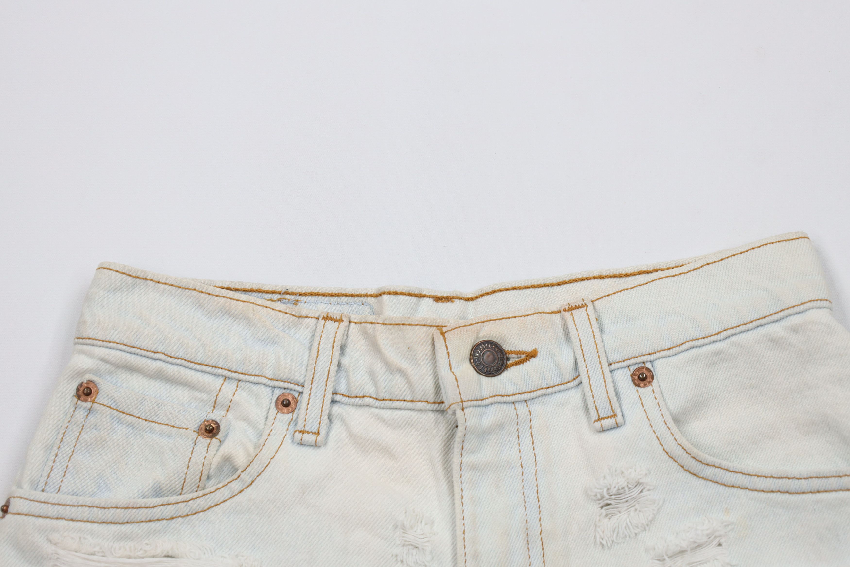 Levi's × Vintage Vintage 90s Levis 550 Cut Off Denim Jean Shorts Jorts USA Size 27" / US 4 / IT 40 - 2 Thumbnail