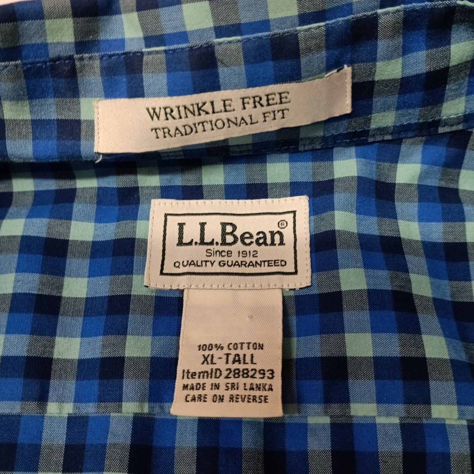 L.L. Bean LL Bean Shirt Men XLT Blue Plaid Button Down Traditional Fit Size US XL / EU 56 / 4 - 4 Thumbnail