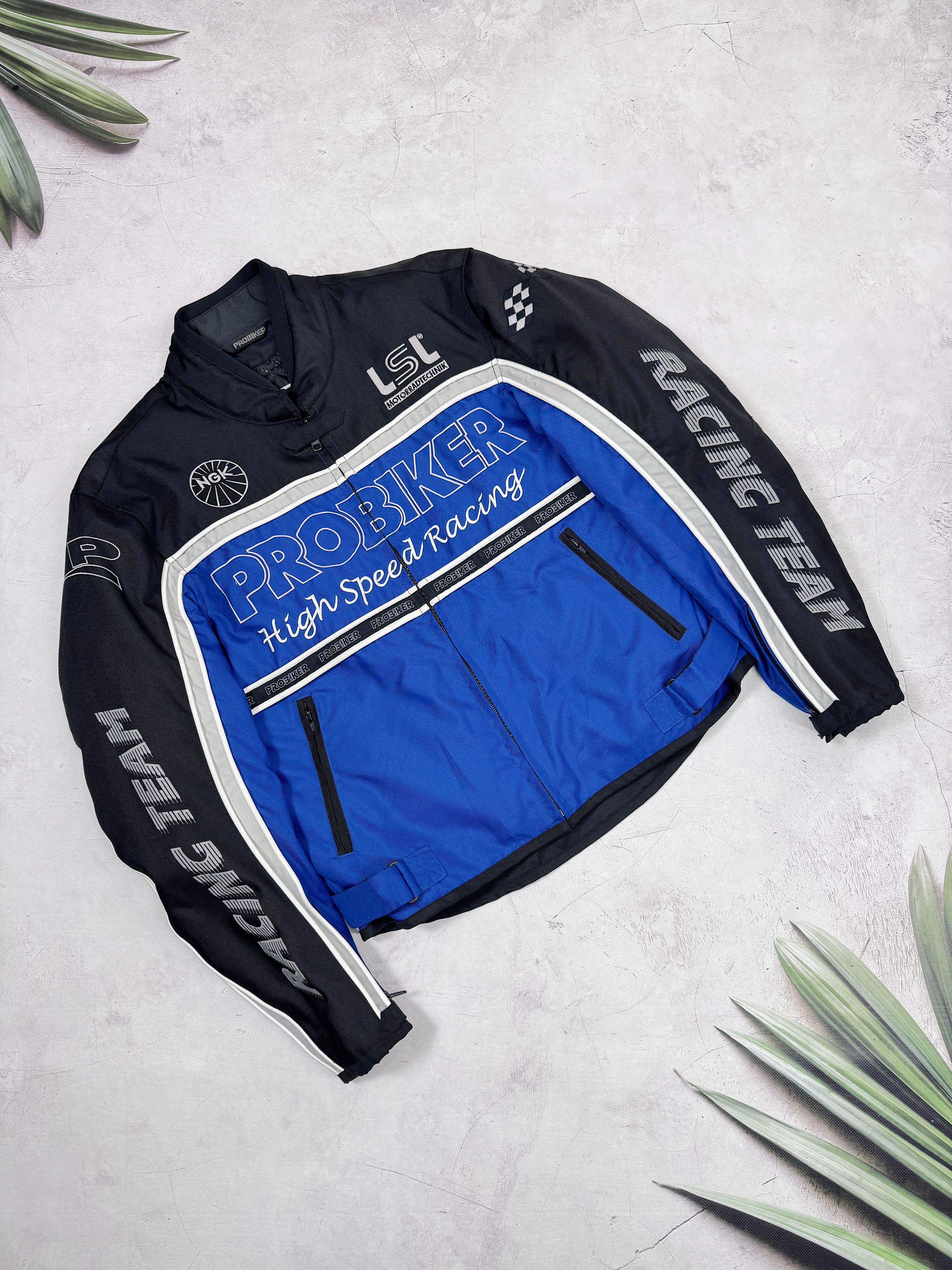 Vintage Probiker High Speed Racing Moto Jacket NGK Castrol LSL Size US L / EU 52-54 / 3 - 4 Thumbnail
