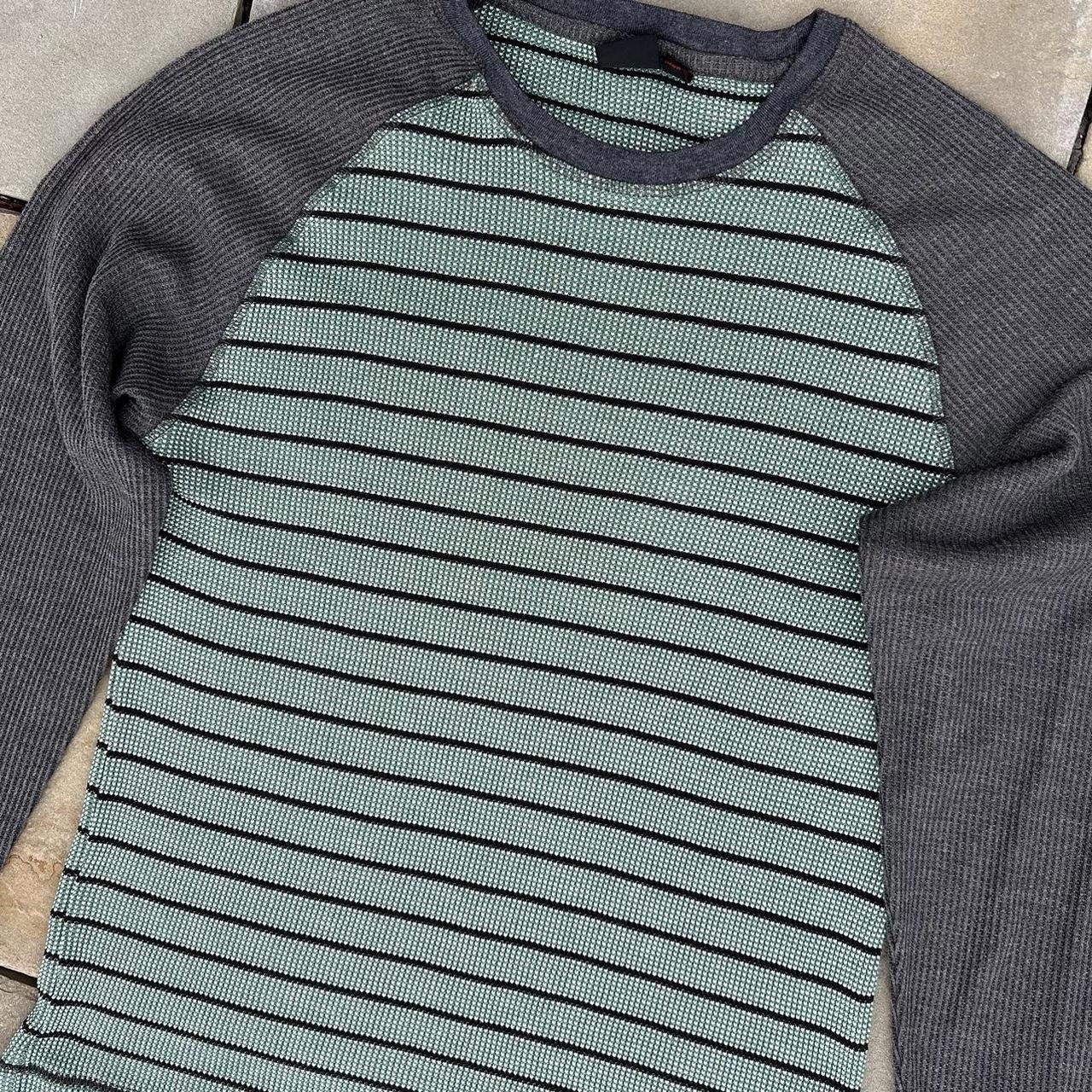 Other Green + Grey + Black Colorblock Striped Waffle Knit Thermal Size US M / EU 48-50 / 2 - 2 Thumbnail