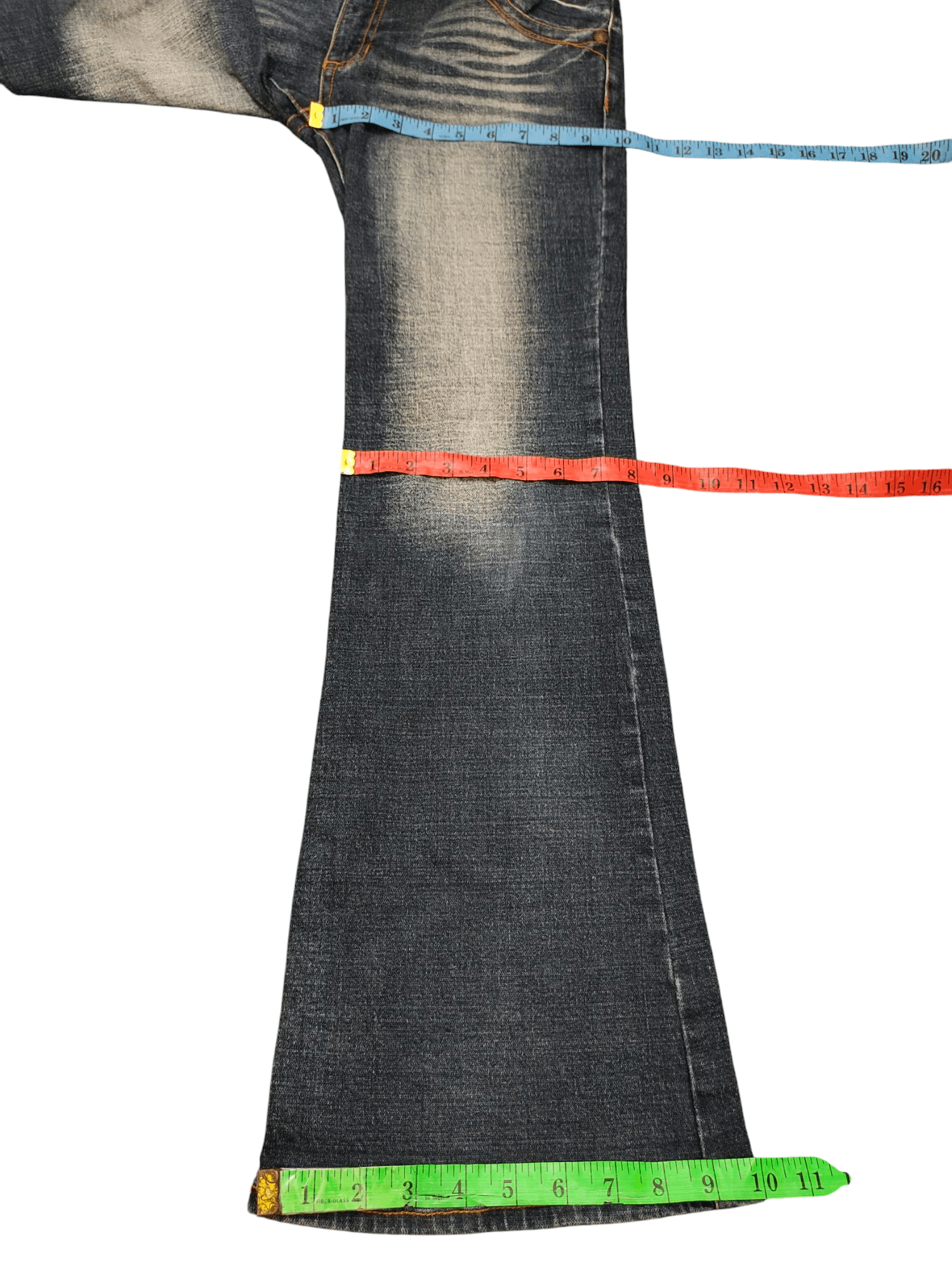 If Six Was Nine Flare Jeans The Vintage Japan Faded Distress Denim Bootcut Size US 30 / EU 46 - 20 Thumbnail