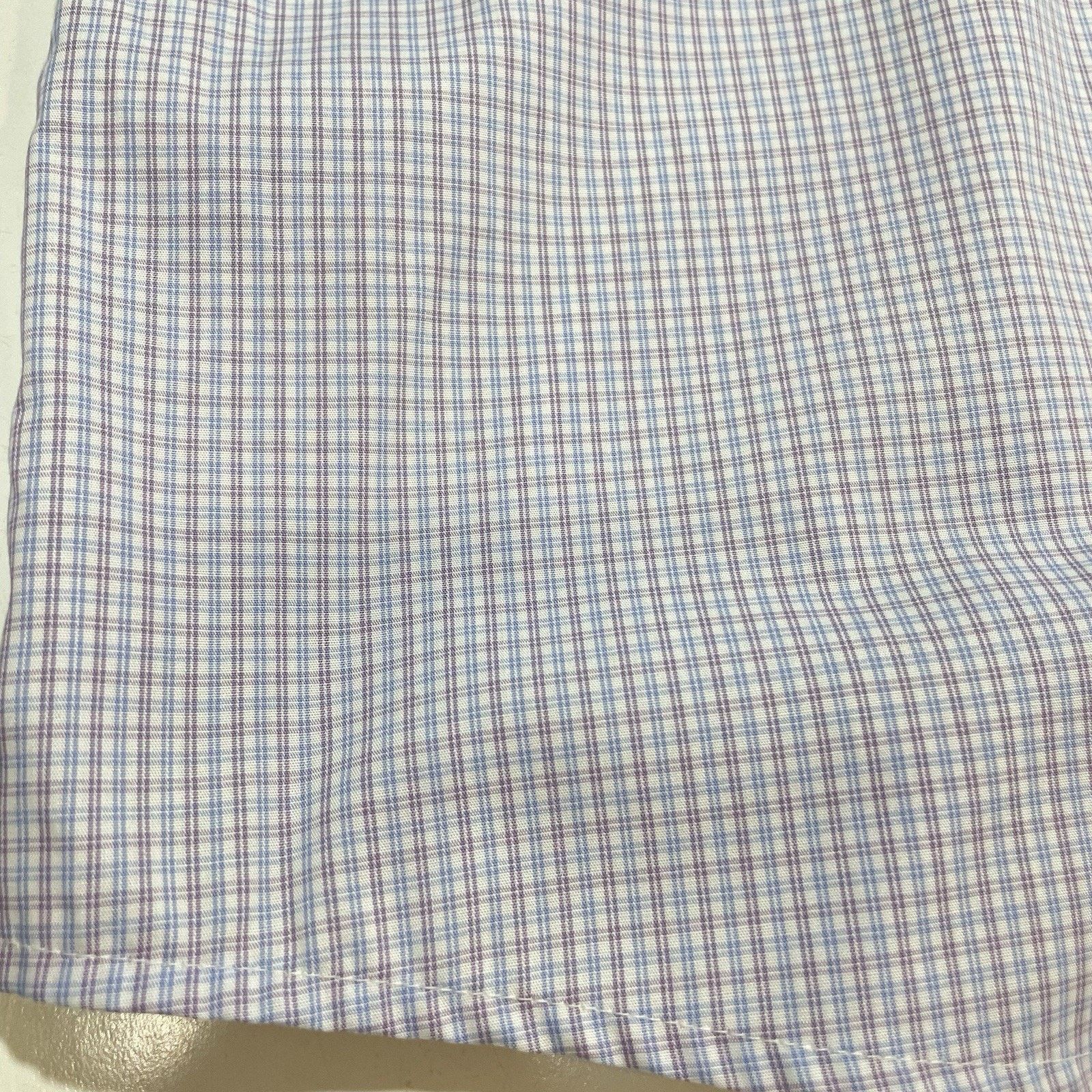 Eton Eton Classic Dress Shirt Purple/Blue Check Collar 44 17.5 Size US L / EU 52-54 / 3 - 3 Thumbnail