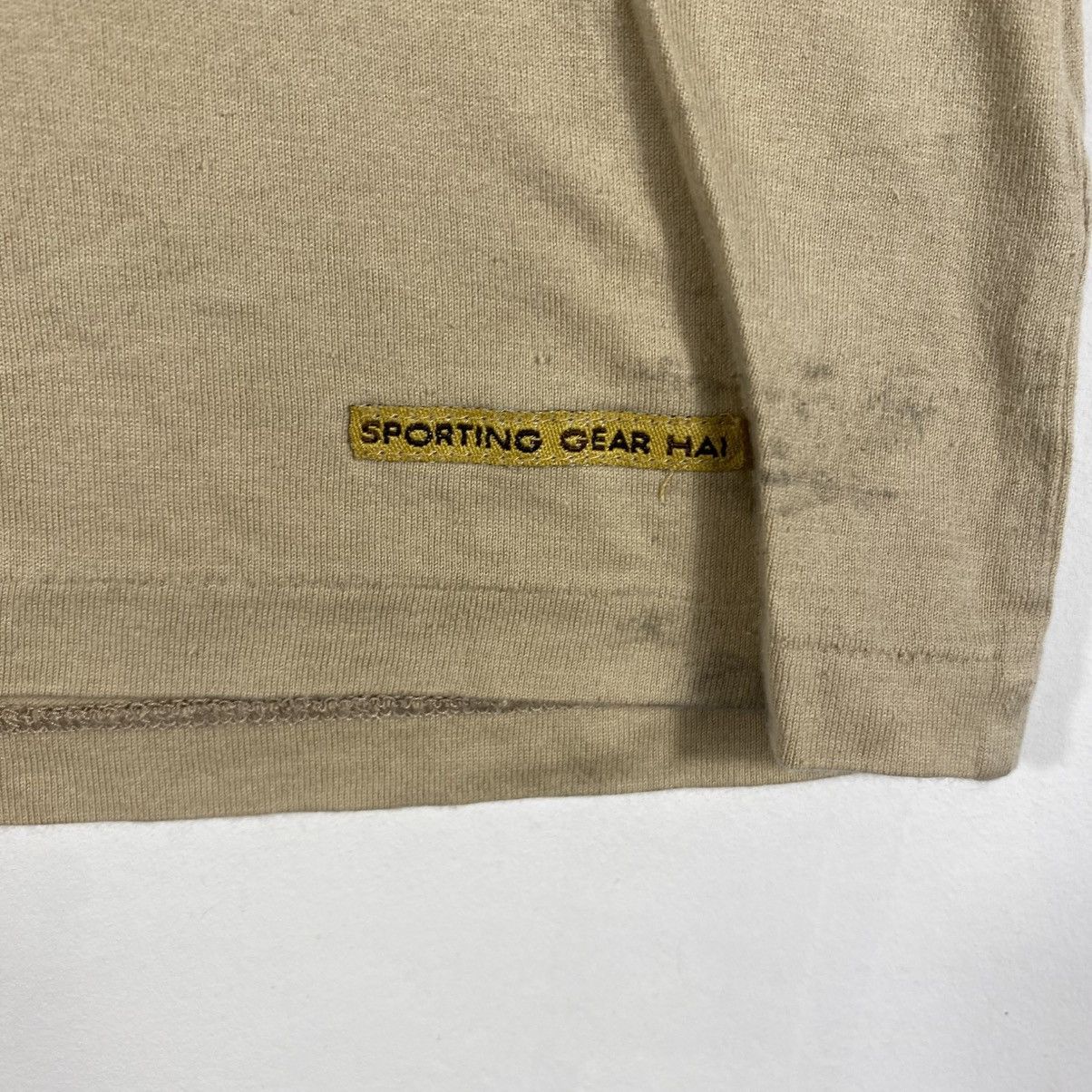 Hai Sporting Gear Vintage 90's HAI SPORTING GEAR Beige Blank Tee Shirt Size US M / EU 48-50 / 2 - 2 Thumbnail