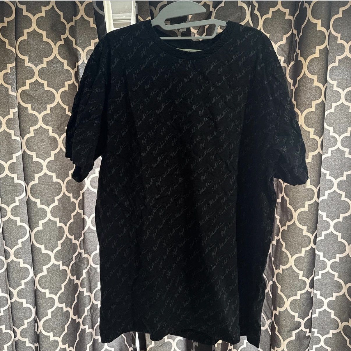 Off-White Off White logo everywhere black tee shirt Size US XL / EU 56 / 4 - 1 Thumbnail