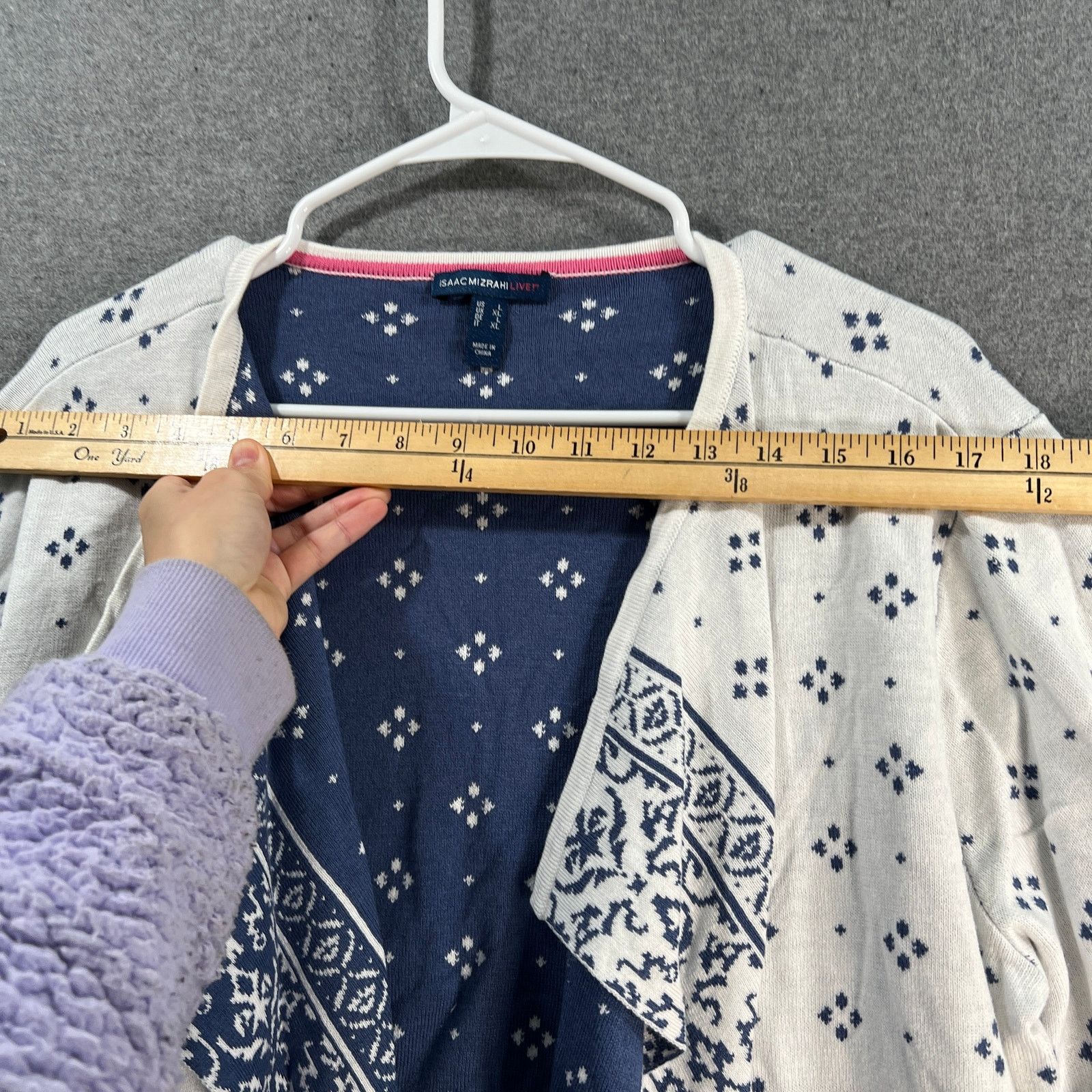 Isaac Mizrahi Isaac Mizrahi LIVE! True Denim Jacquard Sweater Ivory, Large Size L / US 10 / IT 46 - 5 Thumbnail