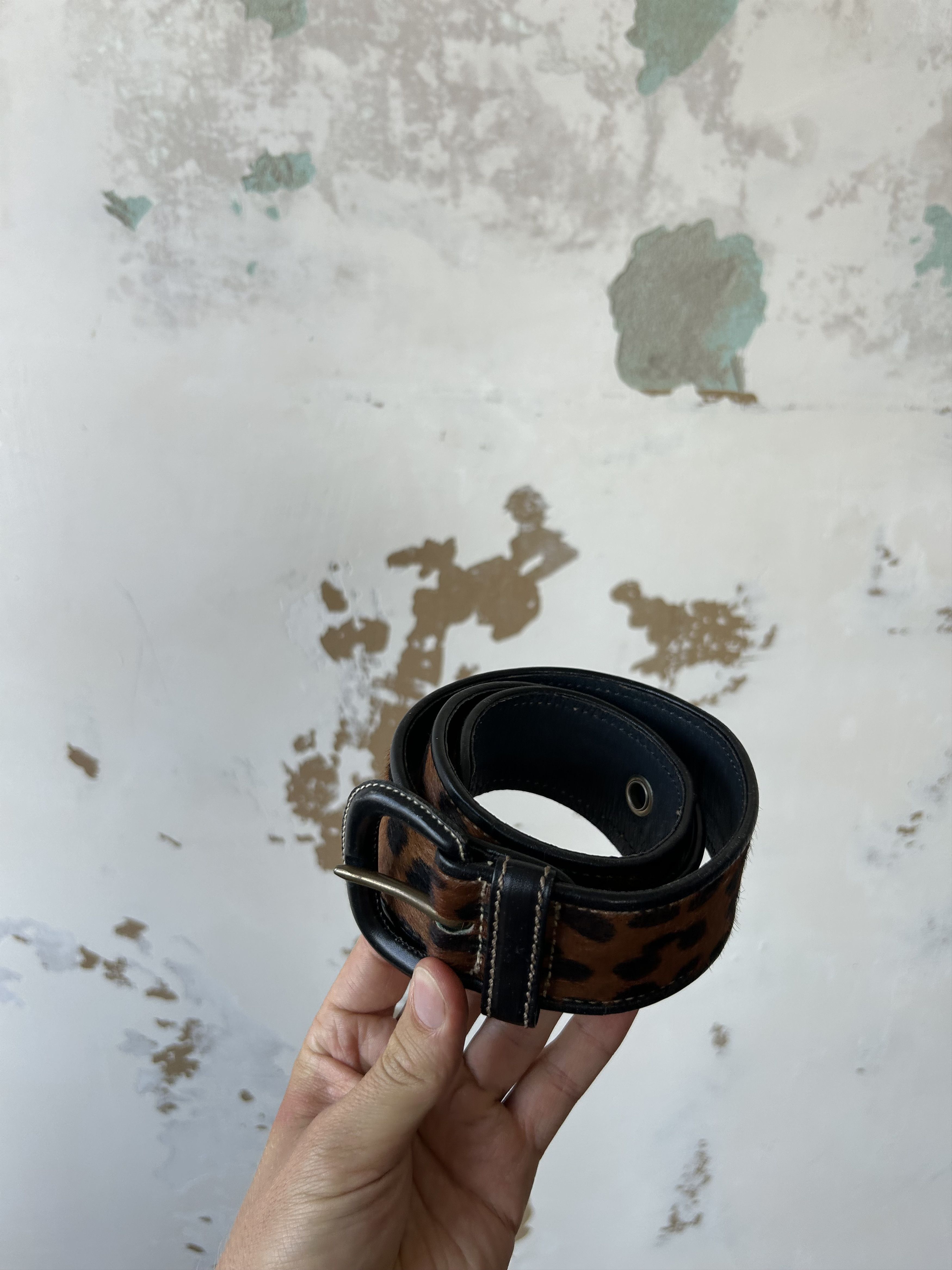 Vintage Vintage leather belt leopard Size ONE SIZE - 3 Thumbnail