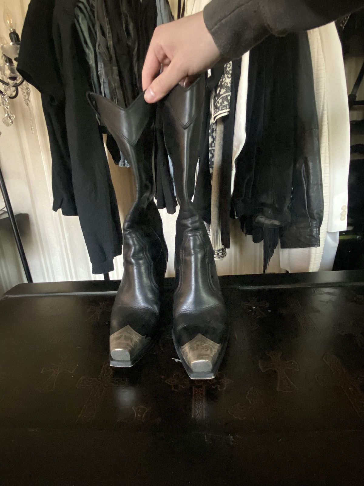 Free People Italian-crafted metal tip leather boots Size US 7.5 / IT 37.5 - 3 Thumbnail