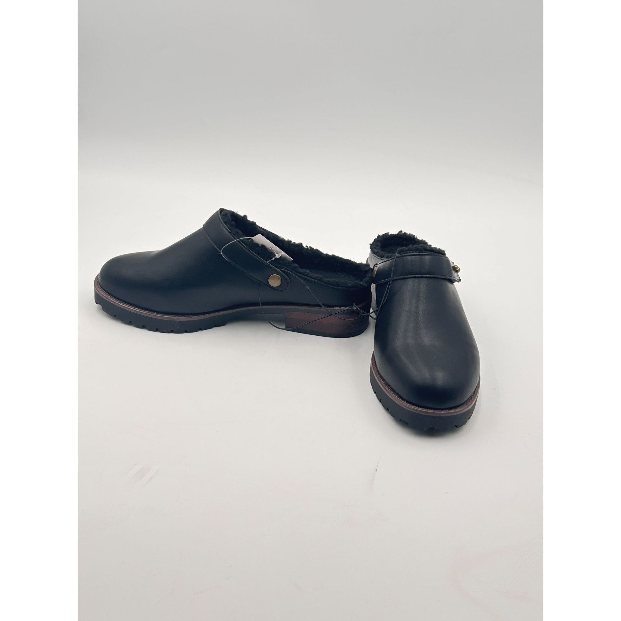 Other Kensie Wrylie Mule Clogs Women US 8 Black Faux Fur Lined Sli Size US 8 / IT 38 - 5 Thumbnail
