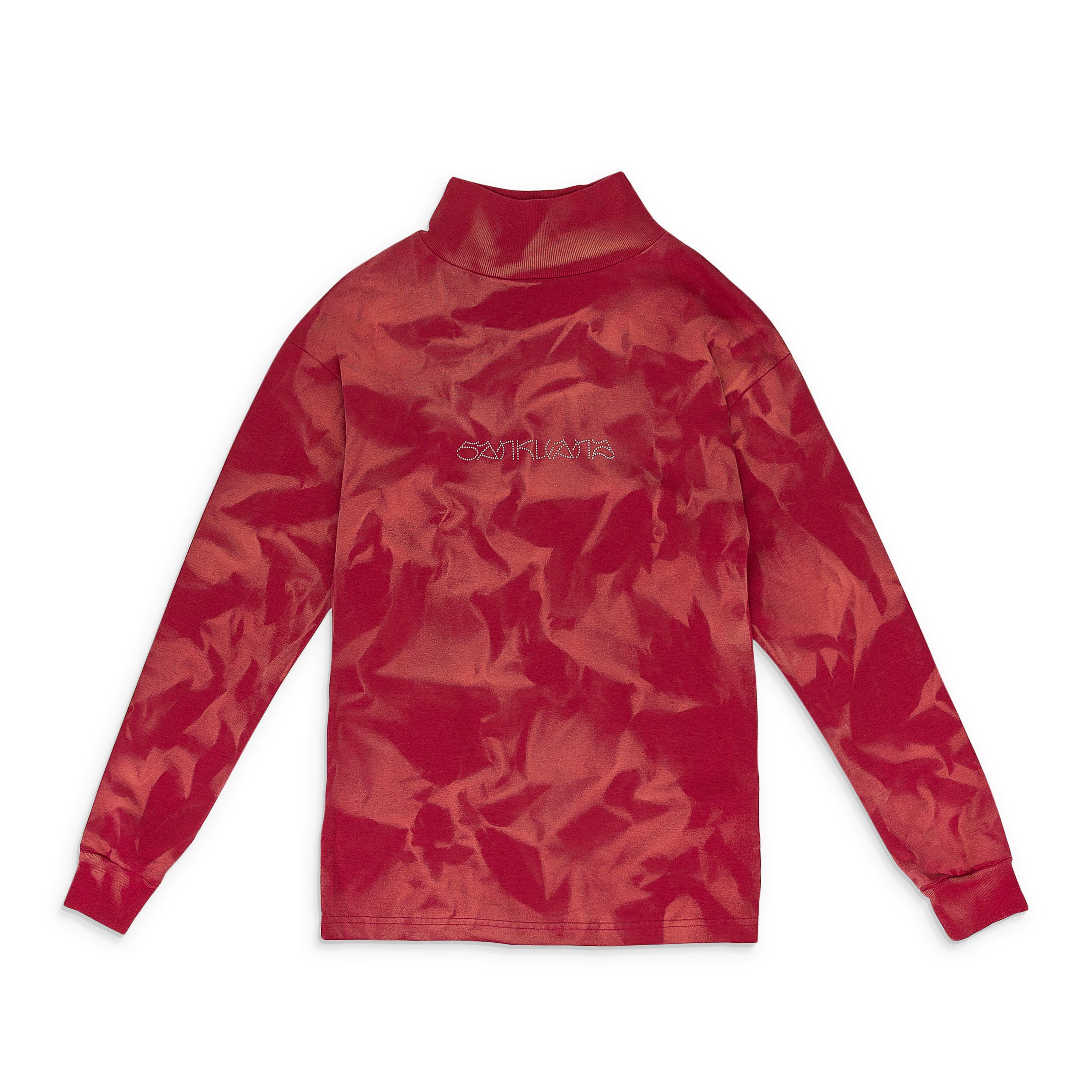 Sankuanz RED OVERDYED TURTLENECK SWEATER SIZE M
