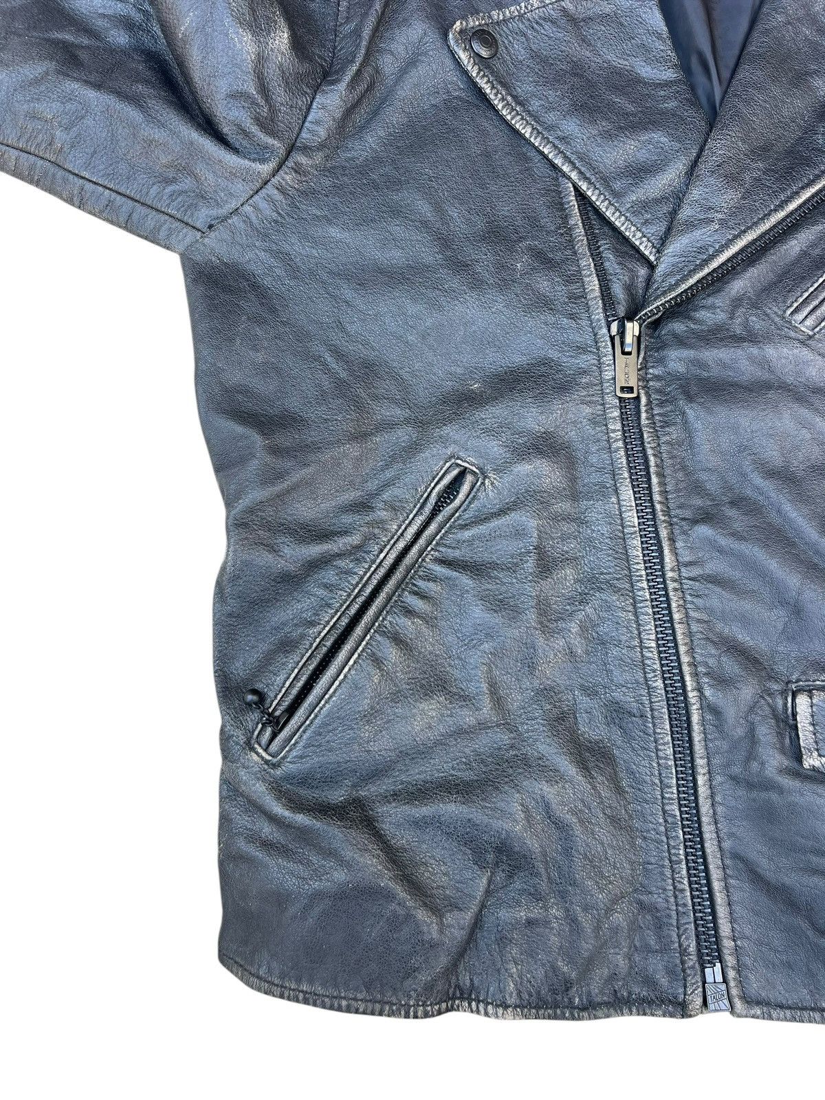 Levi's Levi’s Talon Patina Black Leather Double Collar Biker Jacket Size US M / EU 48-50 / 2 - 7 Thumbnail