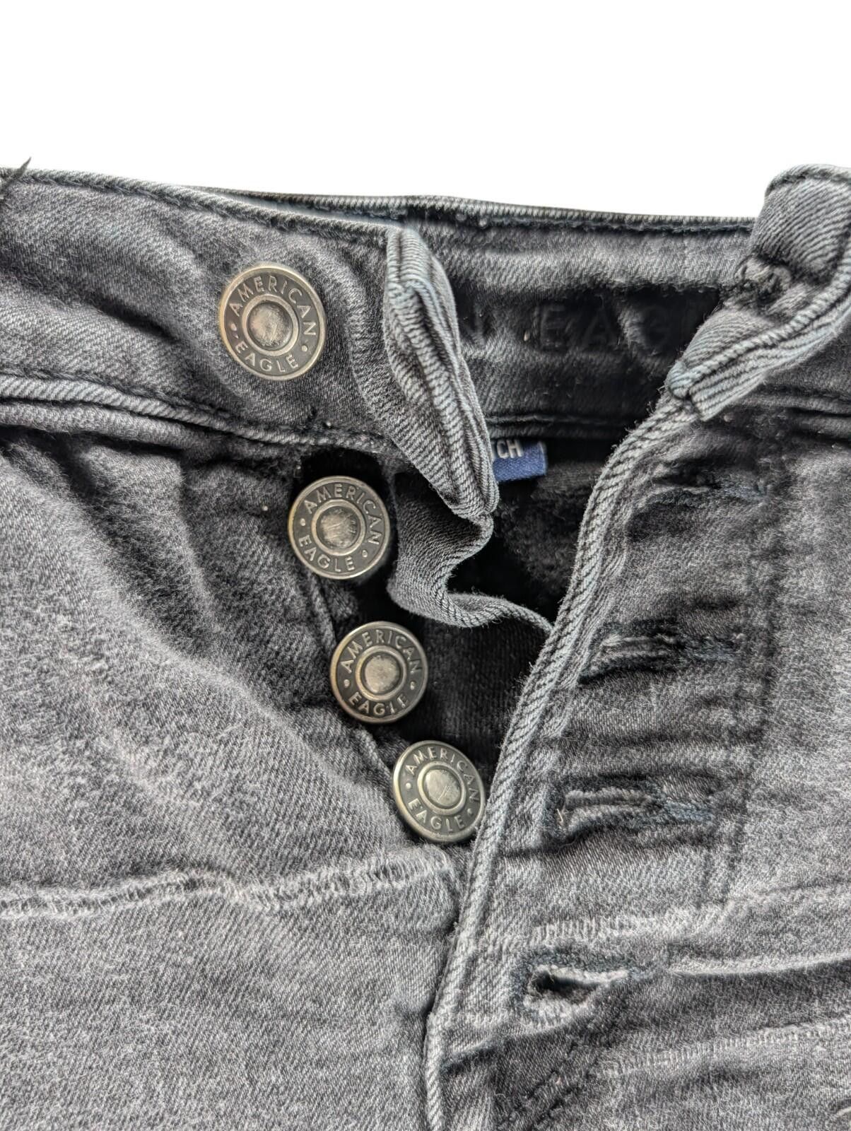 American Eagle Outfitters American Eagle Distressed Black/Grey Denim Shorts – Size 00 Size 25" / US 0 / IT 36 - 3 Thumbnail