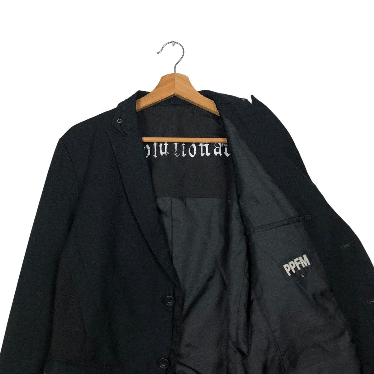 Japanese Brand 🔥ICONIC RICH BLACK CROPPED BIKER JACKET PPFM BONDAGE DESIGN Size US L / EU 52-54 / 3 - 14 Thumbnail