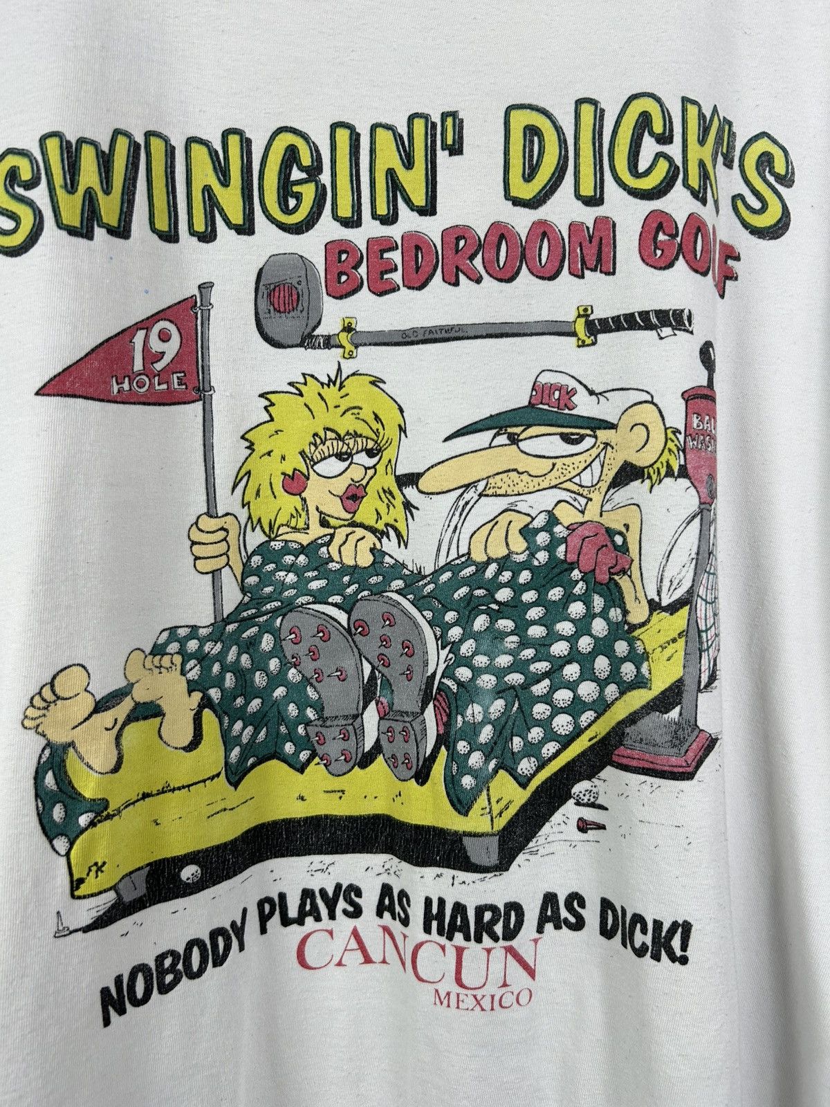 Vintage 90s Swingin Dicks Bedroom Golf Rules Sex Tee XXX Parody Size US XXL / EU 58 / 5 - 6 Thumbnail