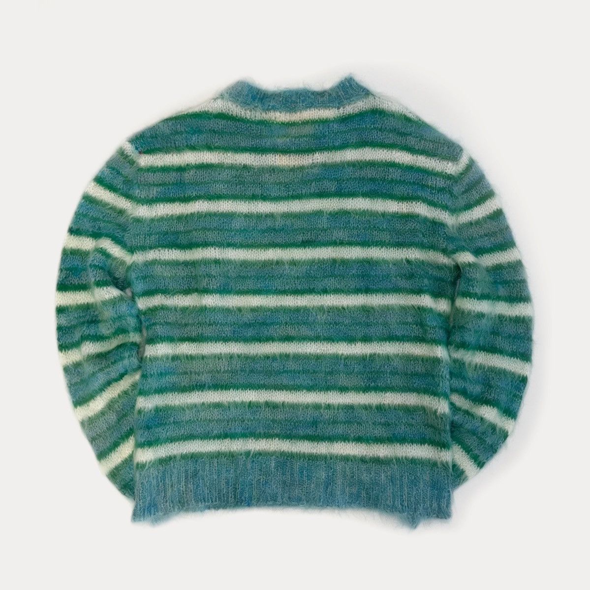 Marni Marni Fuzzy Mohair Knit Striped Sweater Green and Blue Size US M / EU 48-50 / 2 - 5 Thumbnail