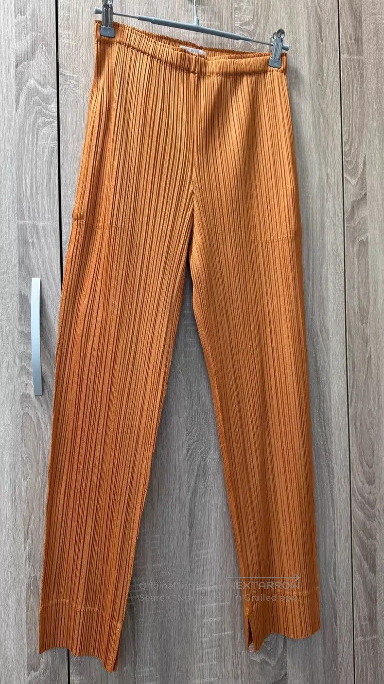 Issey Miyake Issey Miyake size:3 Thick Pleated Pants Orange Size 31" - 1 Thumbnail