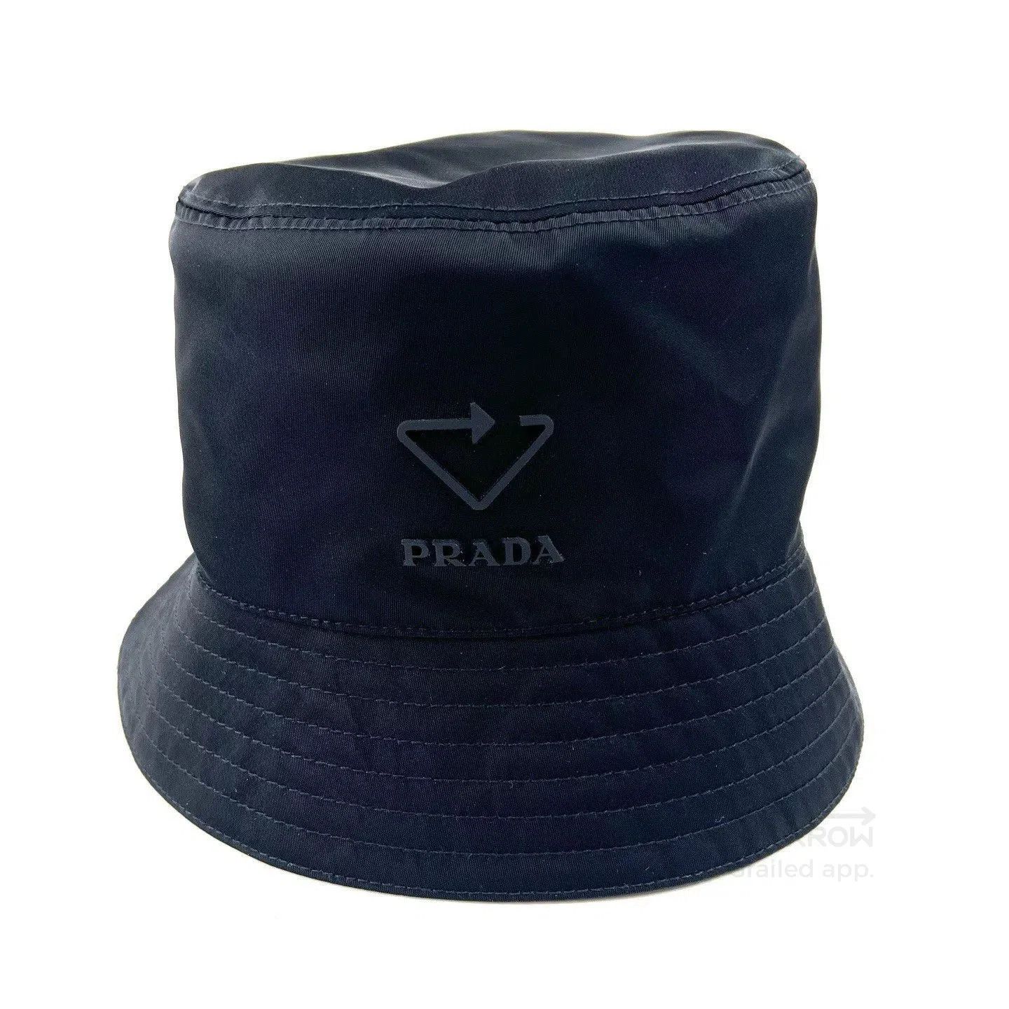 Prada Prada Black Nylon Triangle Logo Bucket Hat. Size ONE SIZE - 1 Thumbnail