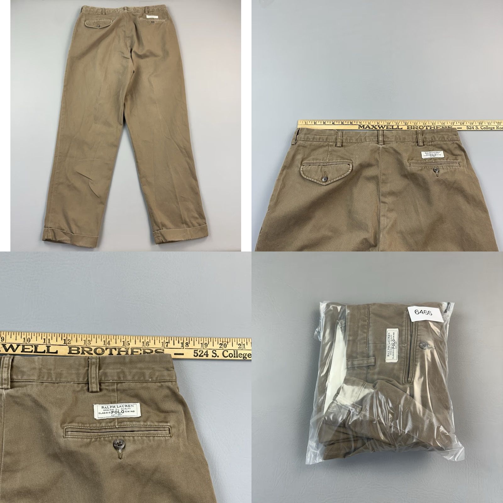 Polo Ralph Lauren Vintage Polo Ralph Lauren Hammond Pants Mens 35x32 35x31 Pleated Front Cuffed Chino Size US S / EU 44-46 / 1 - 8 Thumbnail