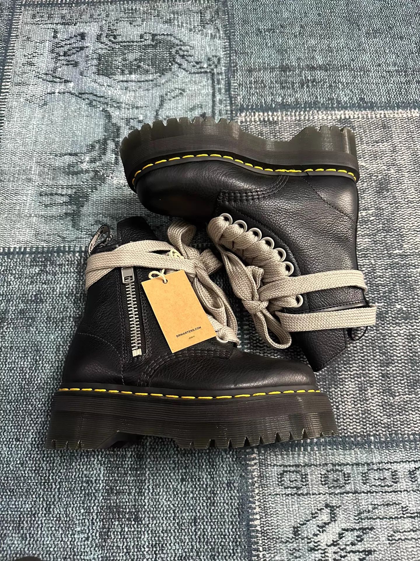 Rick Owens RO x Dr.Martens 8-Eye Leather Platform Boots 36 (No Box) Size US 5.5 / IT 35.5 - 2 Thumbnail