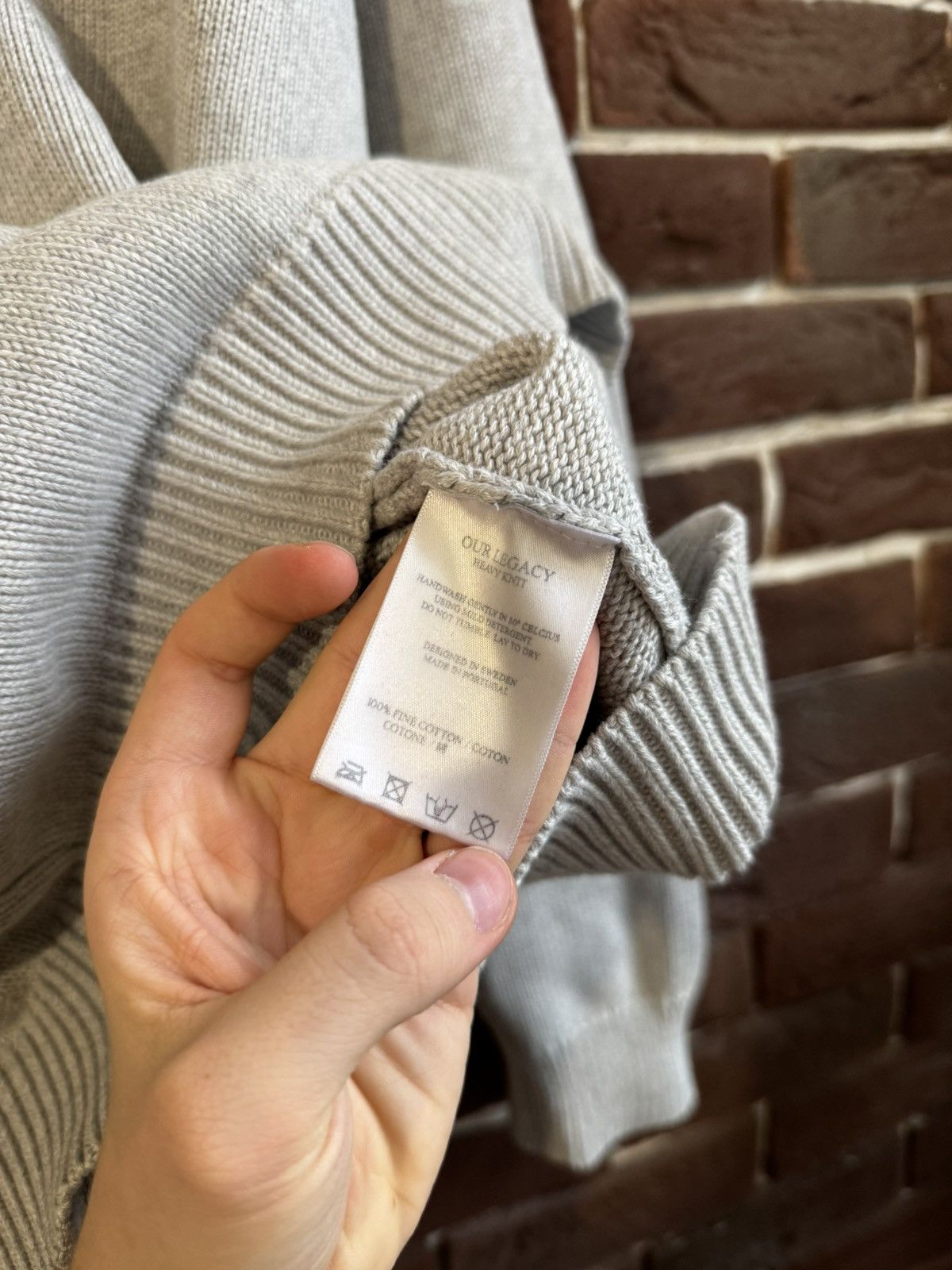Our Legacy Rare Our Legacy Grey Heavy Knit 50 L Luxury Designer Size US L / EU 52-54 / 3 - 9 Thumbnail