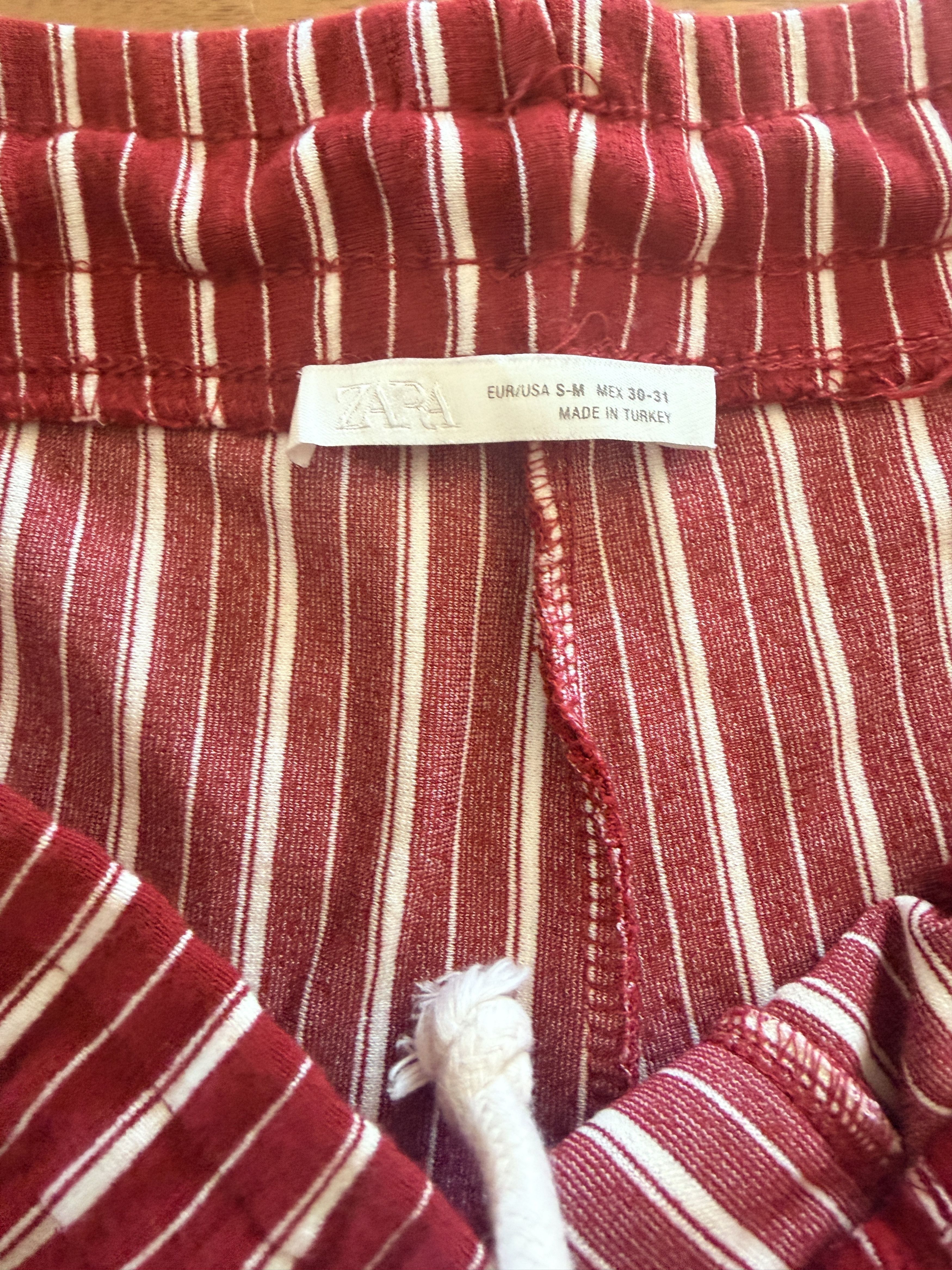 Zara Zara Striped Wide-Leg Drawstring Pants — S/M Size US 34 / EU 50 - 5 Thumbnail