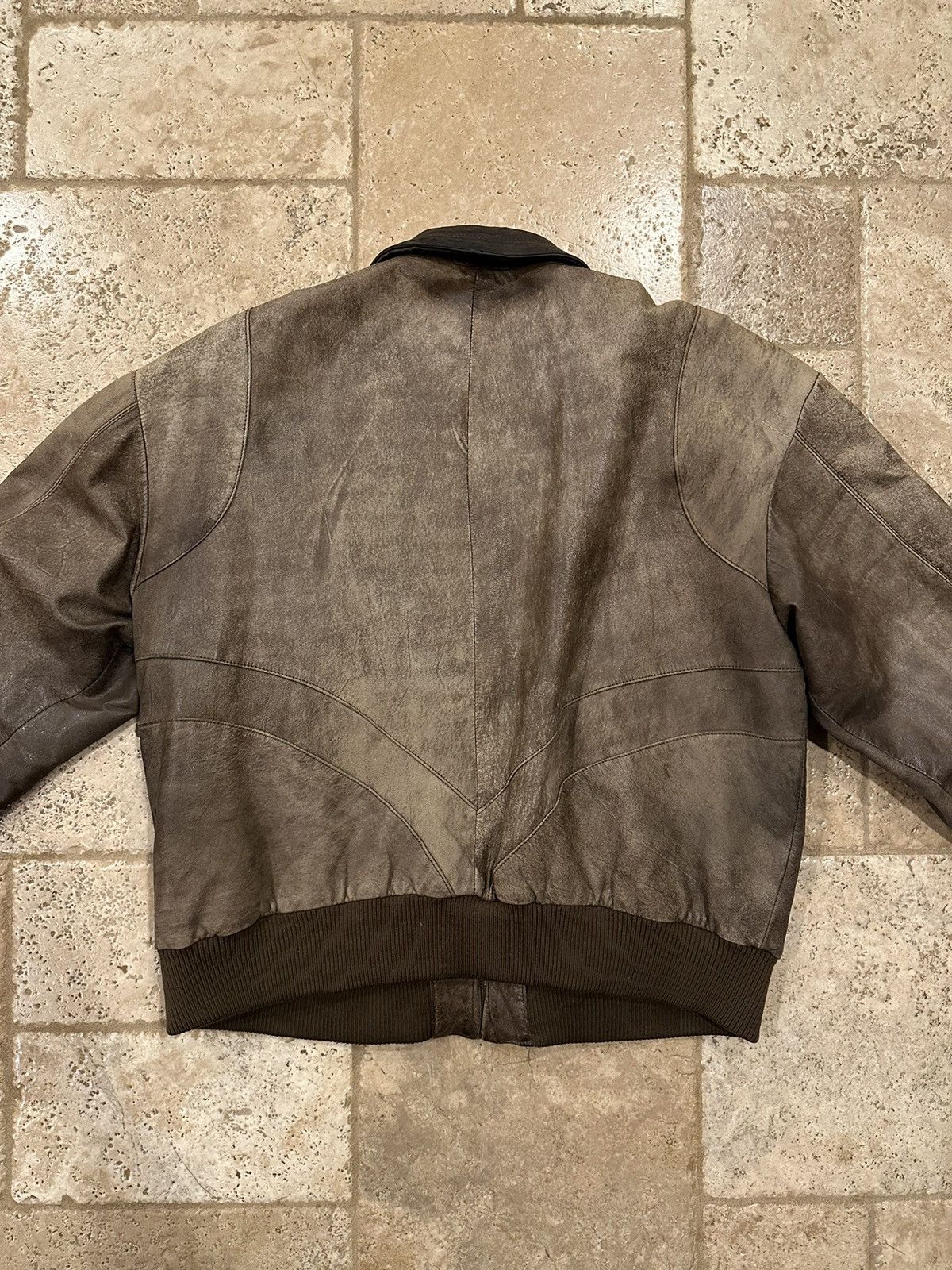 Genuine Leather Vintage Leather Works Faded Brown Leather Jacket Size US XL / EU 56 / 4 - 11 Thumbnail