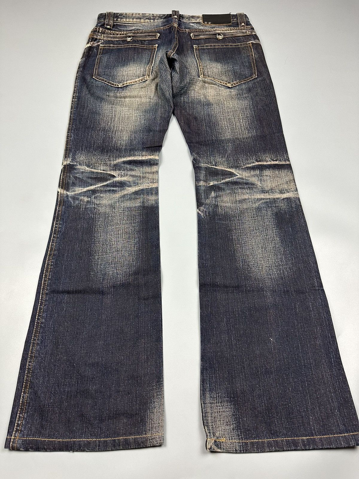 Japanese Brand Japanese High Street Whiskered Flare Denim Size US 33 - 4 Thumbnail