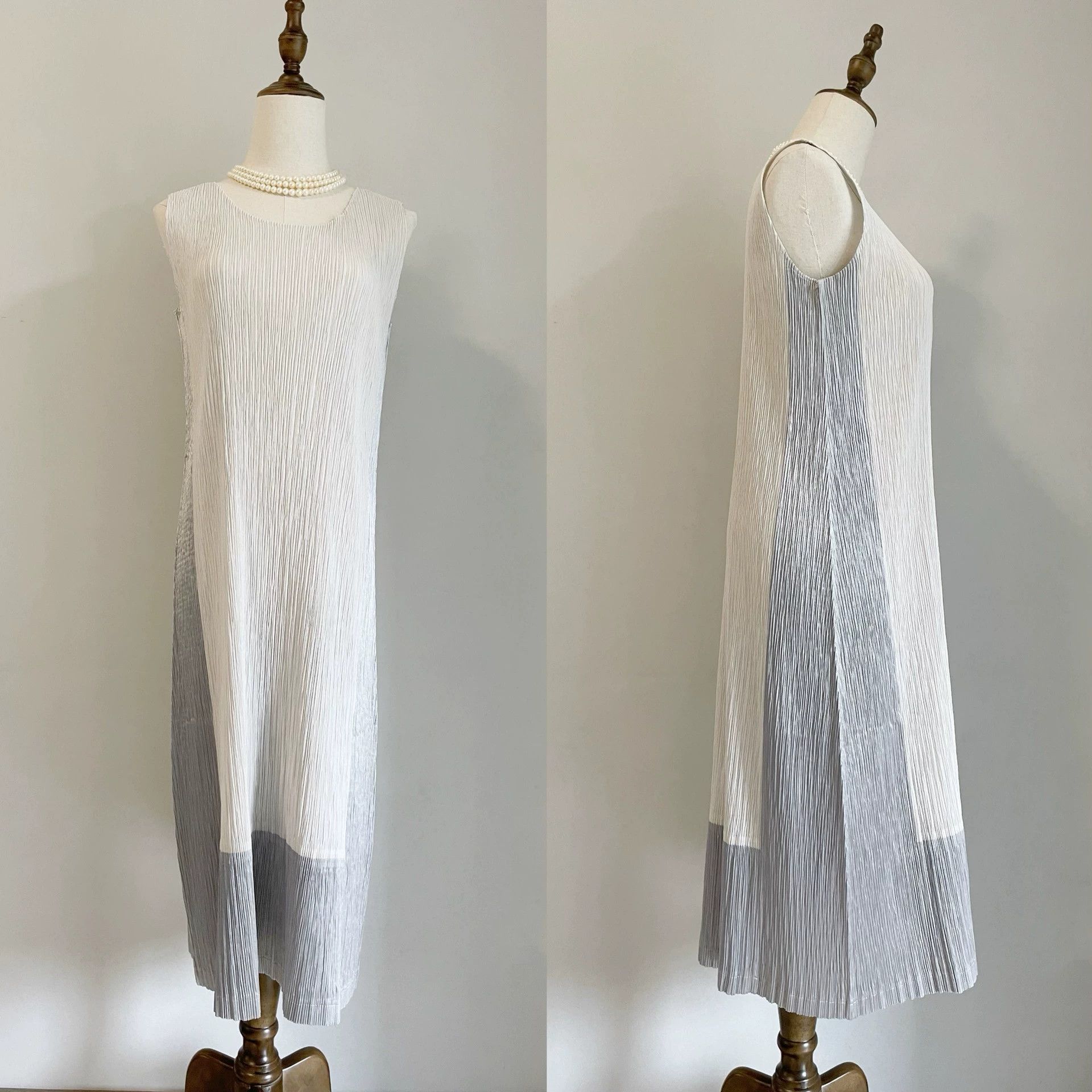 Issey Miyake issey miyake Geometric toothpick pleated dress Size US 29 - 1 Thumbnail